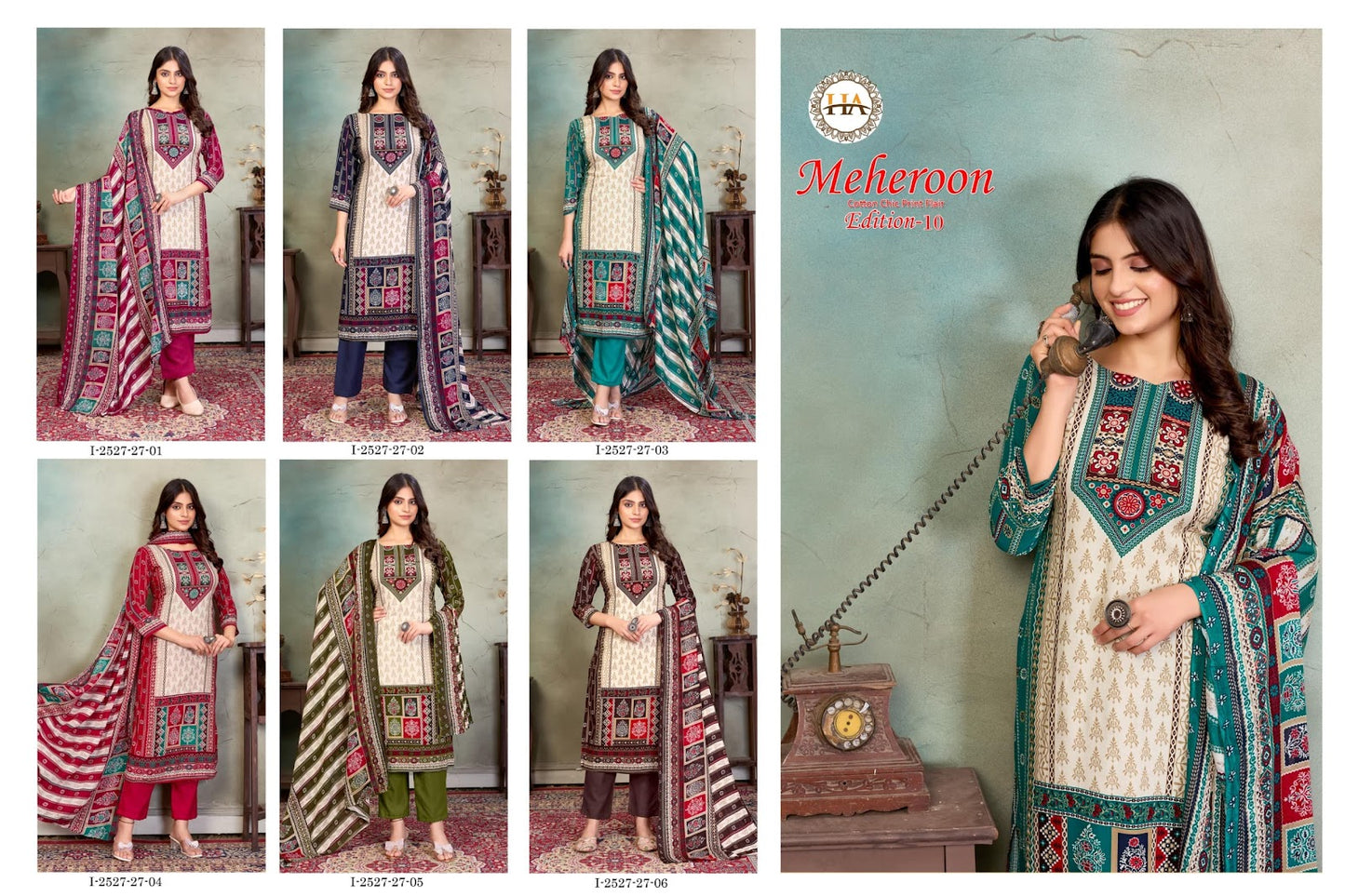 Meheroon Edition 10 Harshit Fashion Pure Viscose Karachi Salwar Suits Wholesale Rate