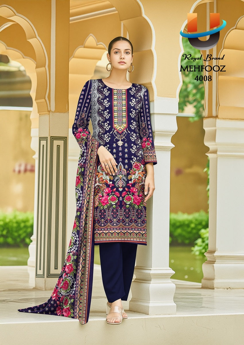 Mehfooz Vol 4 Royal Brand Cotton Karachi Salwar Suits Exporter