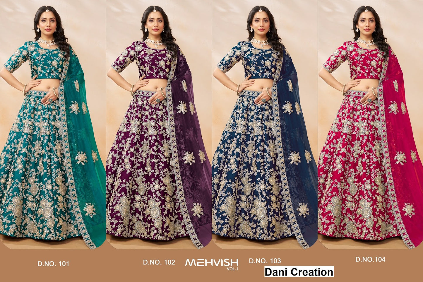 Mehvish Vol 1 Dani Creation Art Silk Lehenga Choli Exporter Ahmedabad