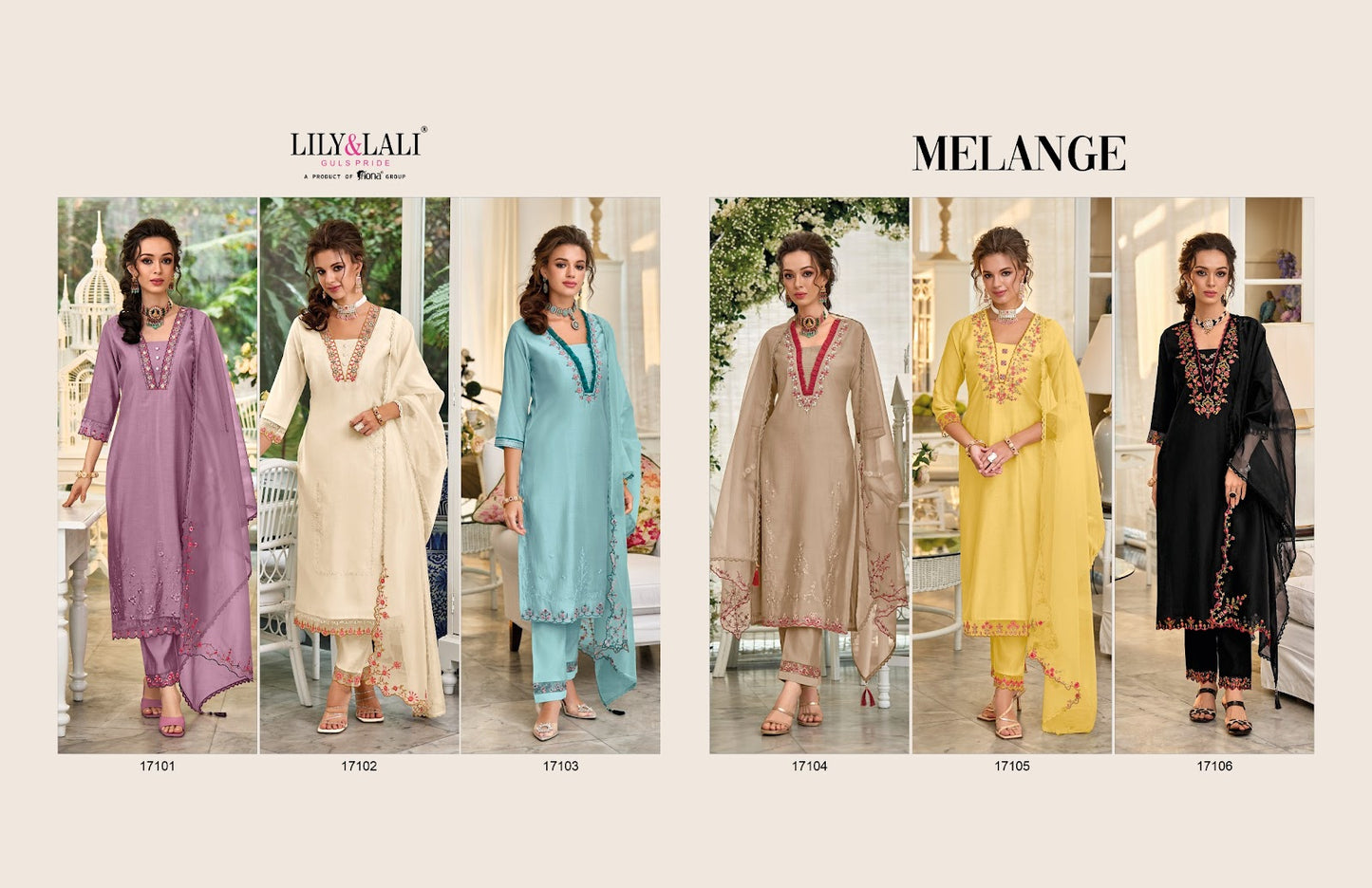 Melange Lily Lali Milan Silk Readymade Pant Style Suits