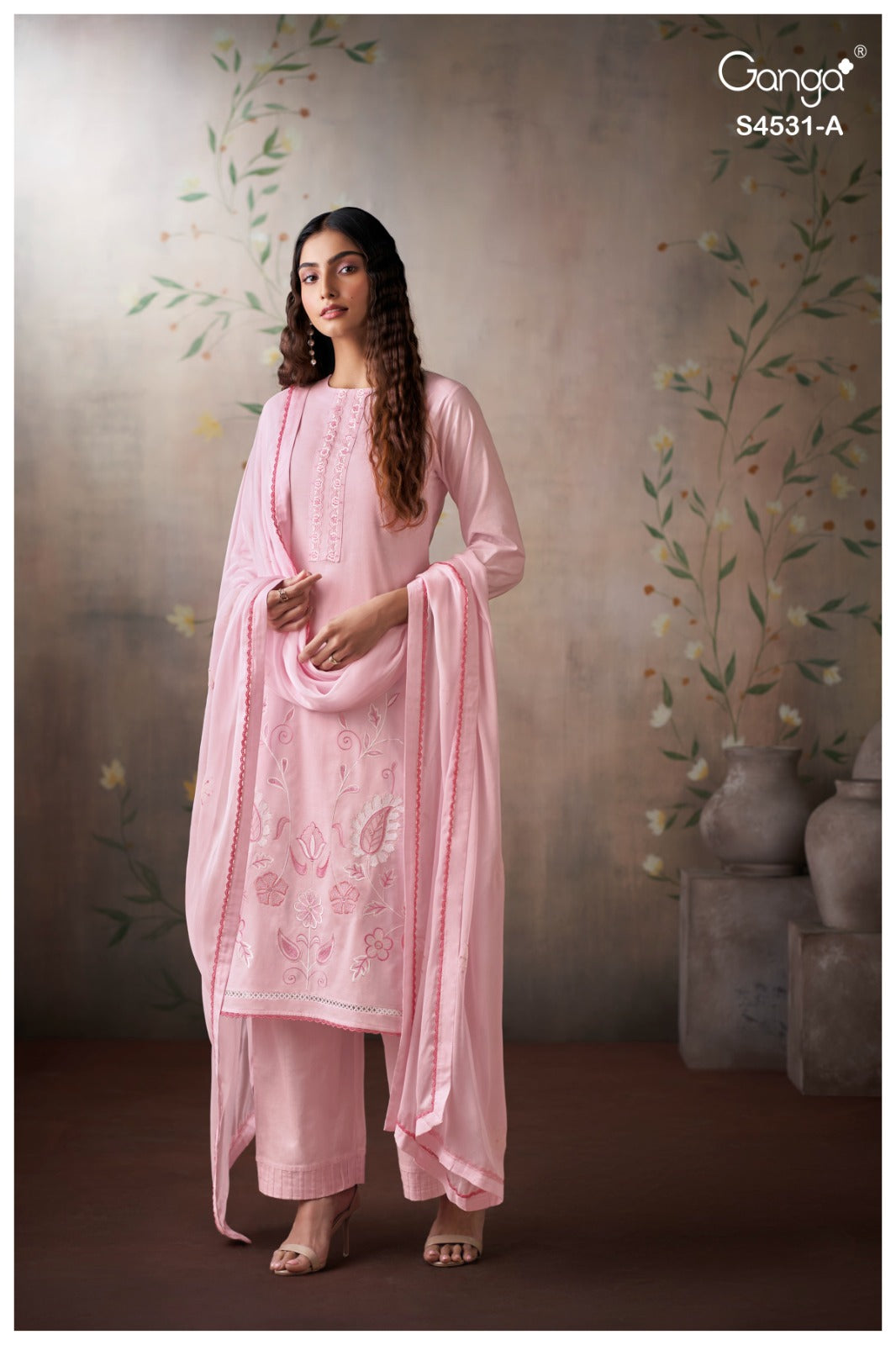 Melvya 4531 Ganga Cotton Plazzo Style Suits Supplier India