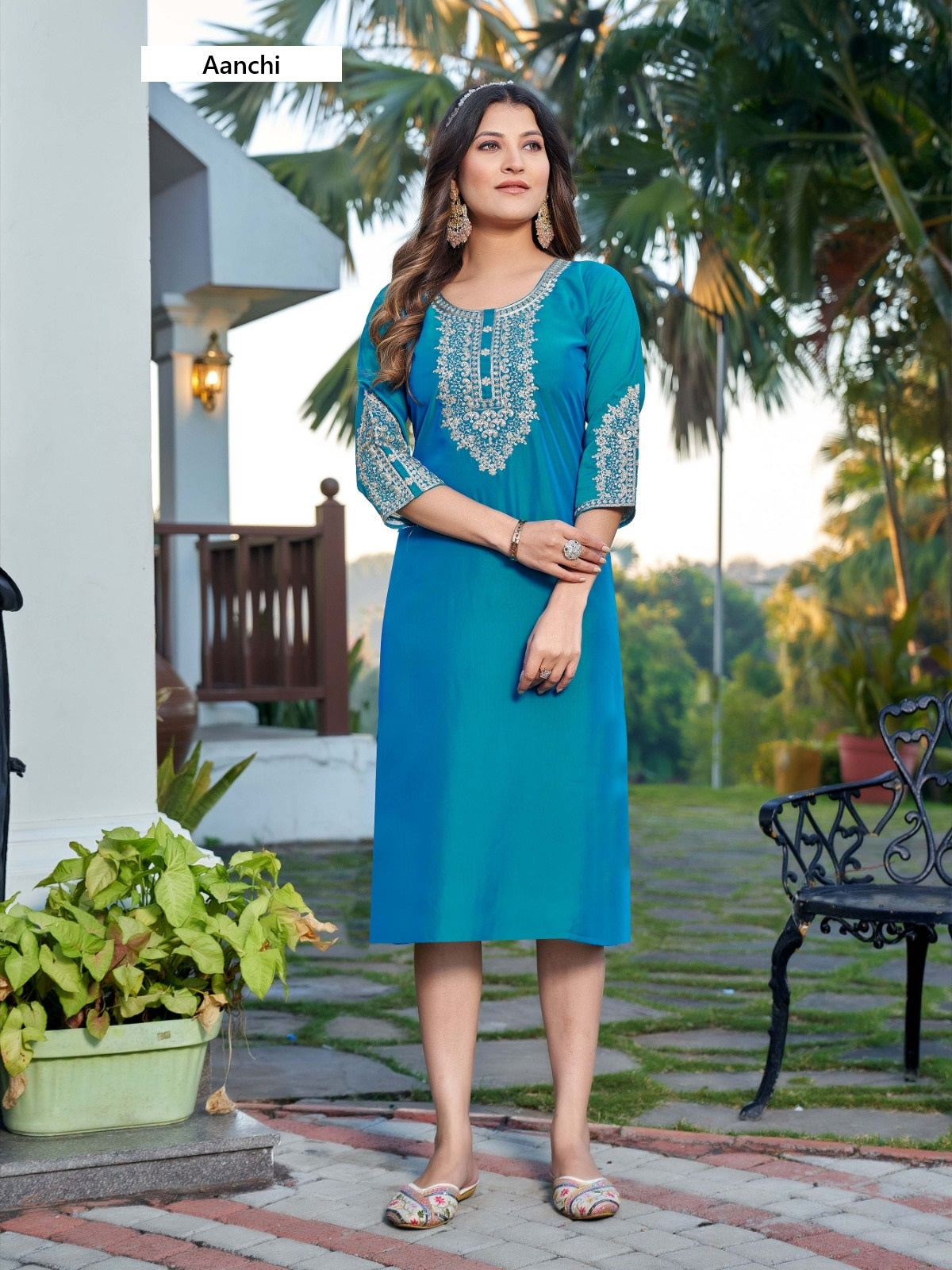 Mercy Aanchi Silk Straight Cut Kurtis Manufacturer Gujarat
