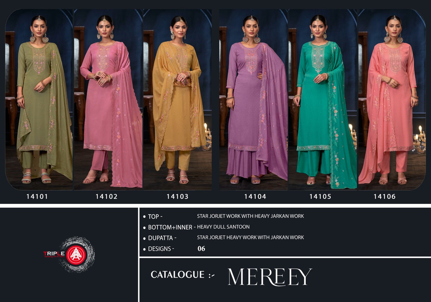 Mereey Triple Aaa Georgette Pant Style Suits Manufacturer
