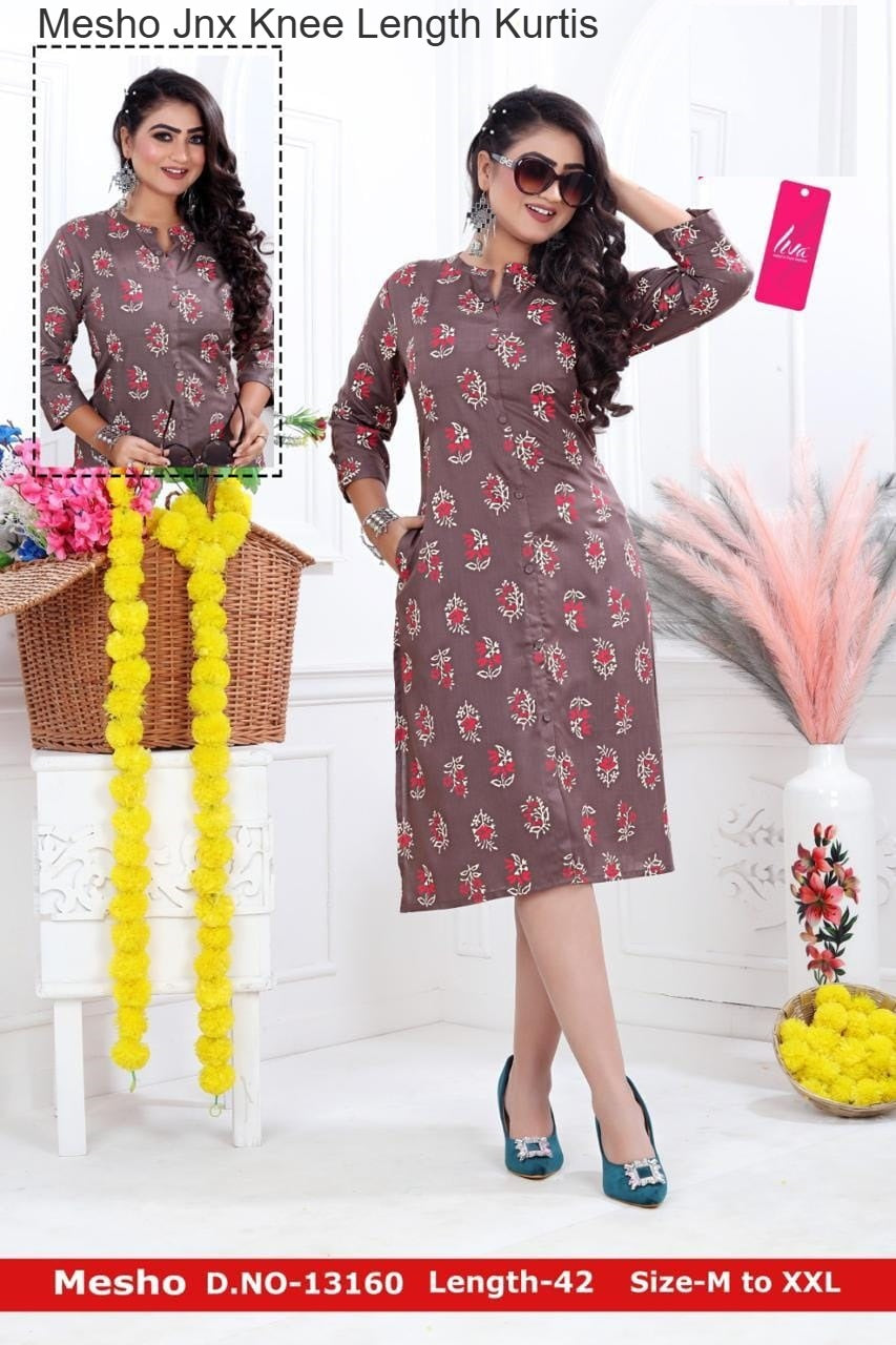 Mesho Jnx Rayon Knee Length Kurtis Wholesaler Ahmedabad