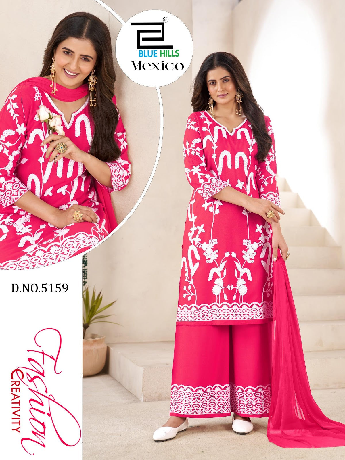 Mexico Blue Hills Rayon 14Kg Readymade Plazzo Style Suits Manufacturer