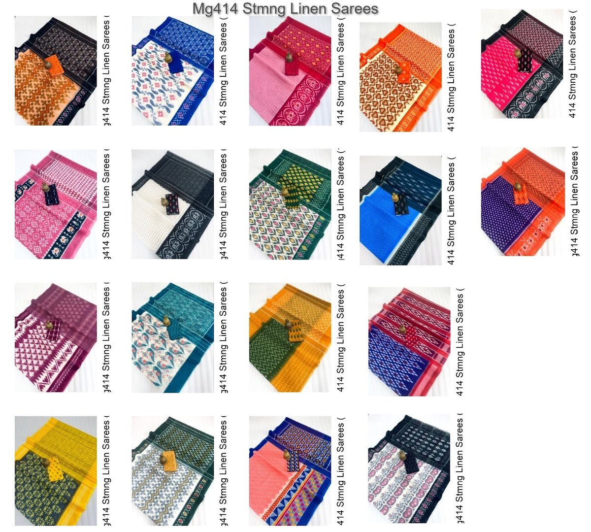 Mg414 Stmng Linen Sarees Manufacturer