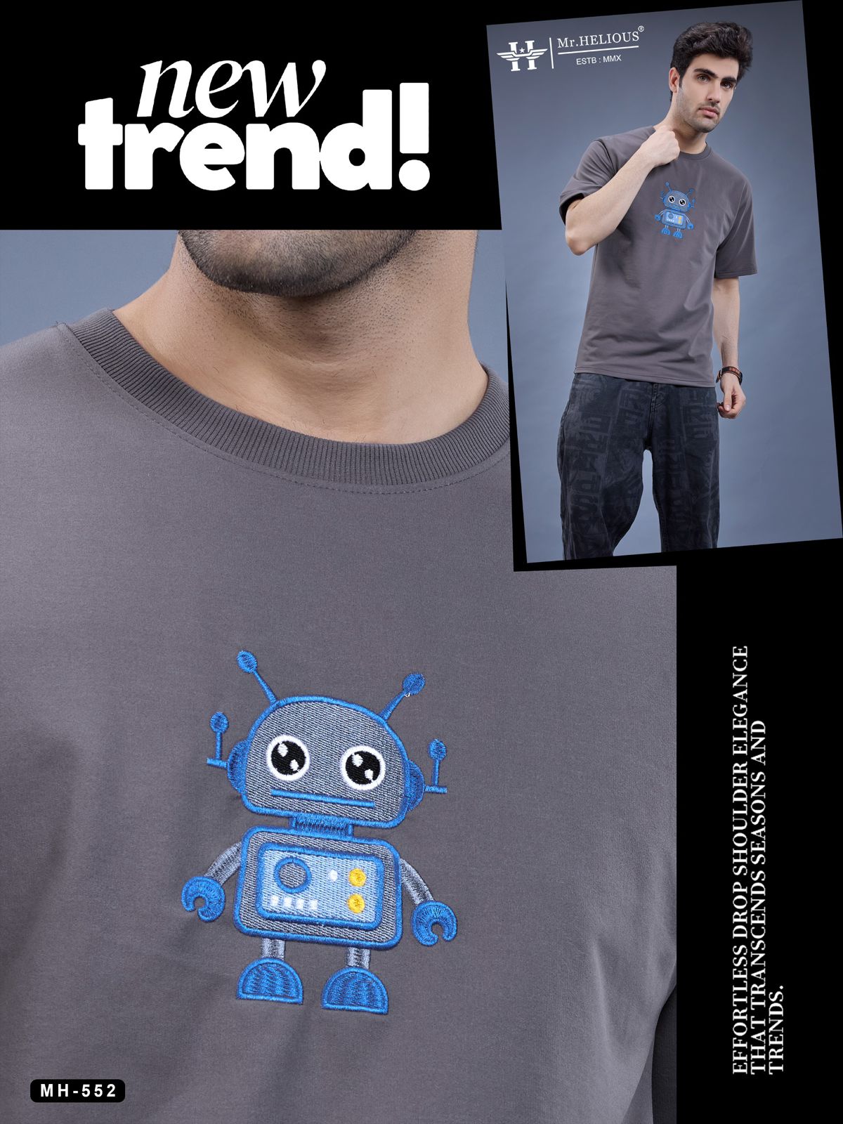 Mh 552 Mr. Helious Looper Mens Tshirts Manufacturer India