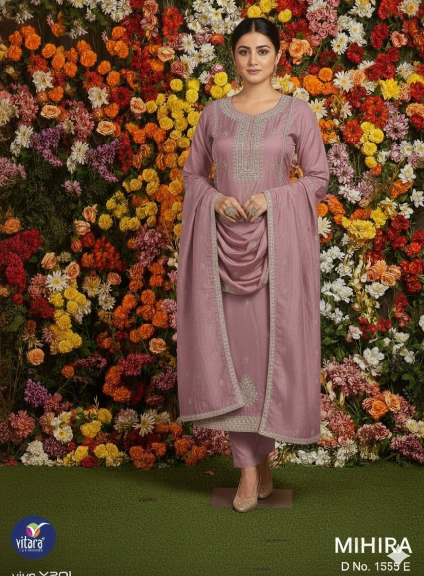 Mihira Vitara Dobby Readymade Pant Style Suits Supplier India