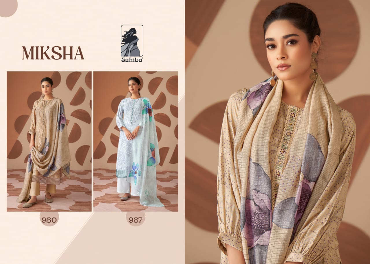 Miksha Sahiba Muslin Silk Plazzo Style Suits