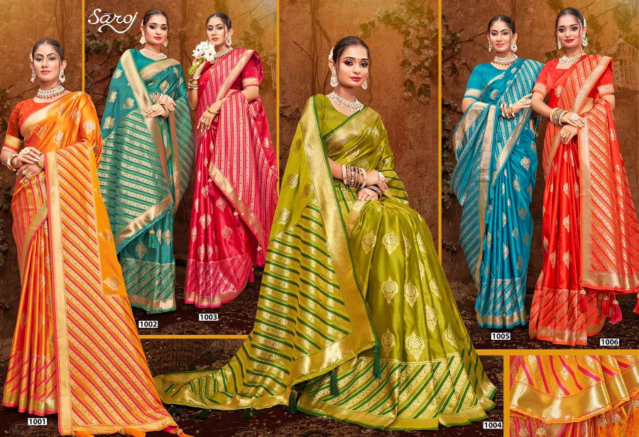 Milan Satin Silk Vol 7 Saroj Sarees Wholesaler Ahmedabad