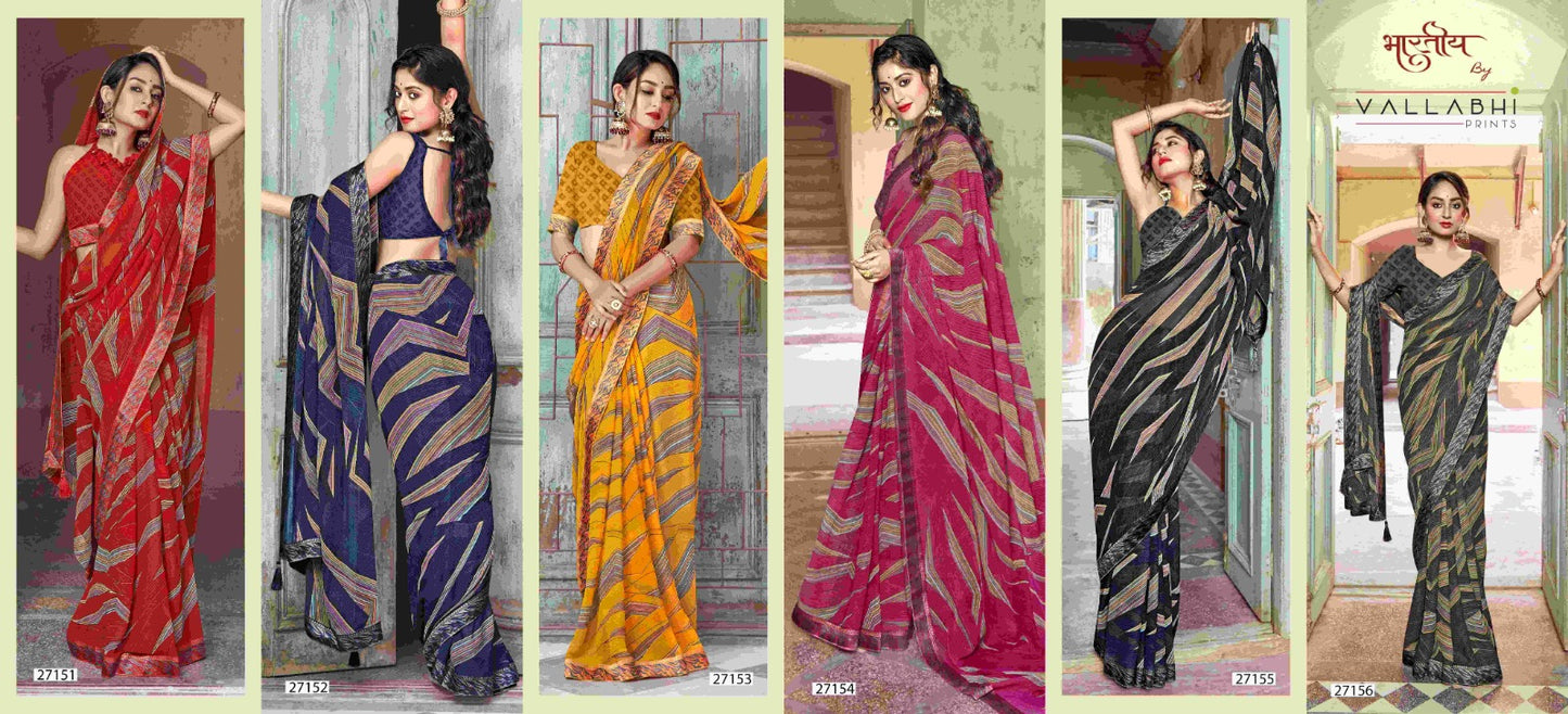 Milky Vol 2 Vallabhi Prints Georgette Sarees Wholesaler