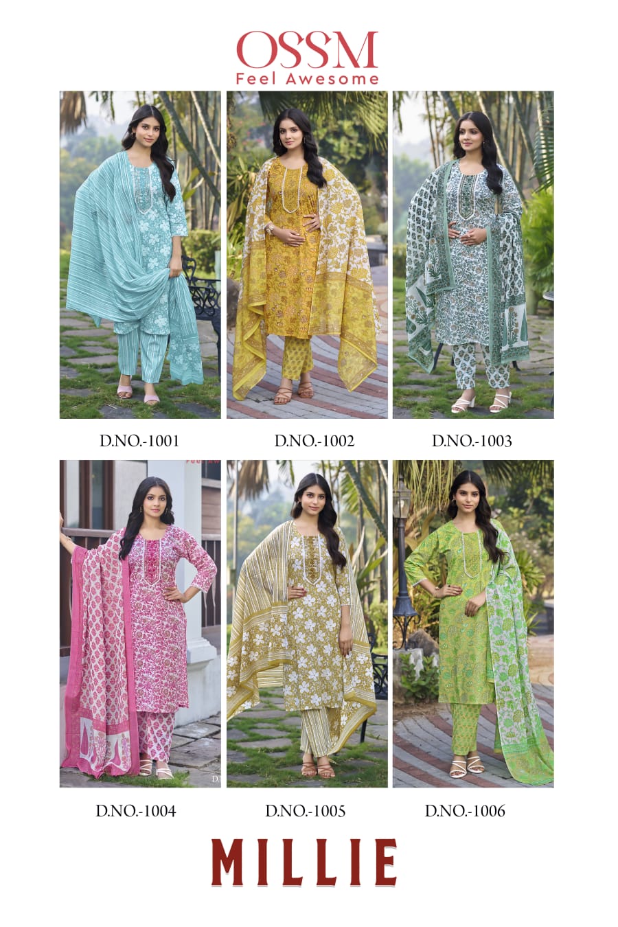 Millie Ossm Pure Cotton Readymade Pant Style Suits Manufacturer