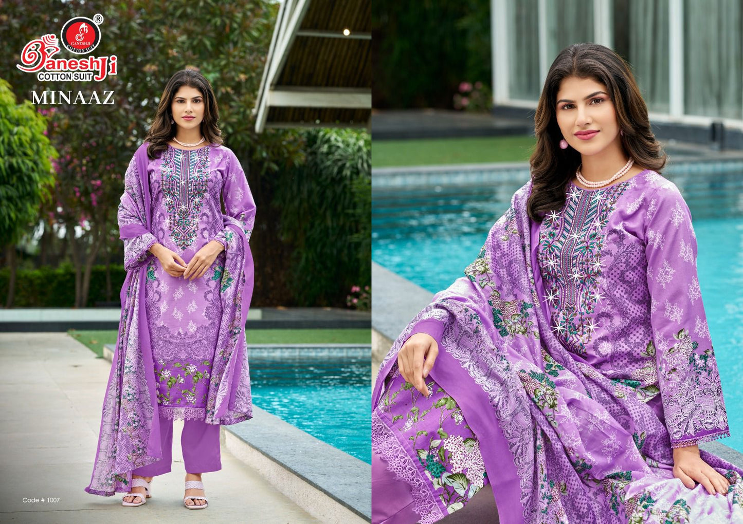 Minaaz Vol 1 Ganeshji Mix Cotton Karachi Salwar Suits Manufacturer India
