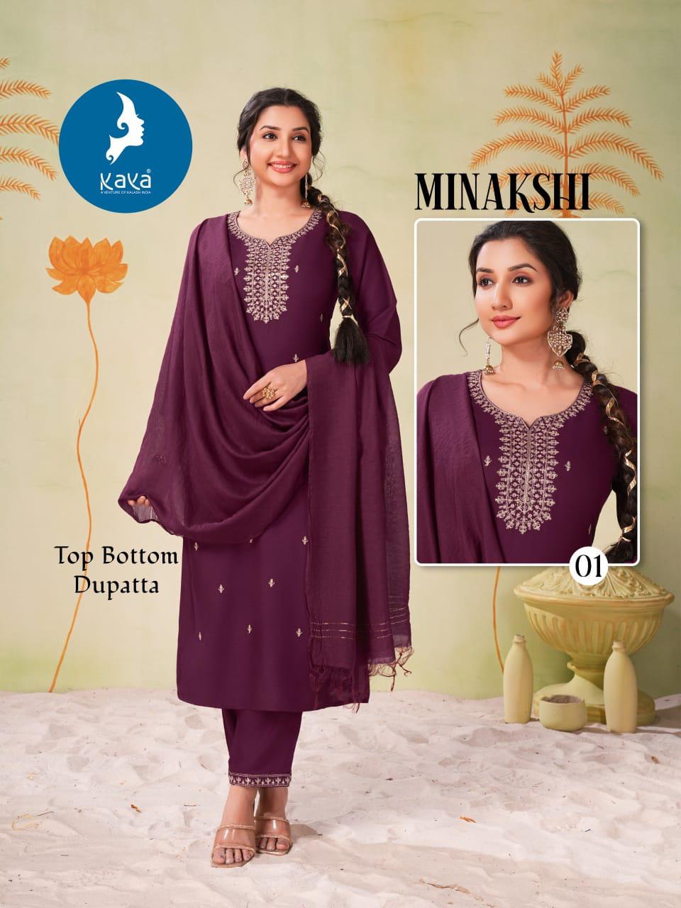 Minakshi Kaya Rayon Readymade Suits Wholesaler Ahmedabad