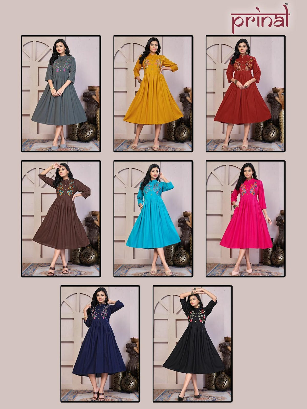 Minal Prinal Rayon Anarkali Kurtis Manufacturer Gujarat