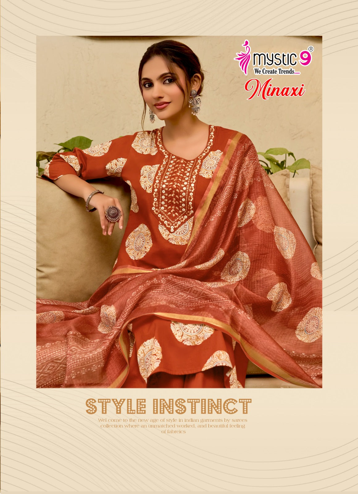 Minaxi Vol 1 Mystic 9 Cotton Dhabu Readymade Pant Style Suits Wholesaler Ahmedabad
