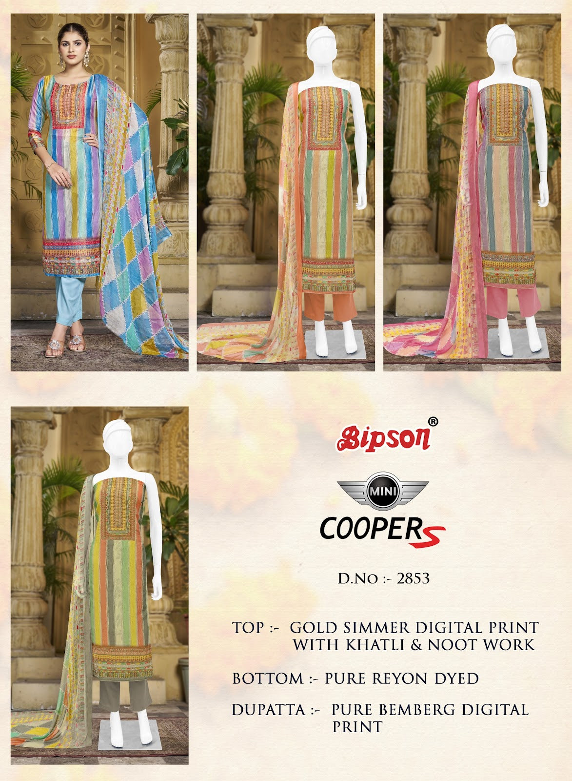 Mini Coopers 2853 Bipson Prints Simmer Salwar Suits Manufacturer Ahmedabad
