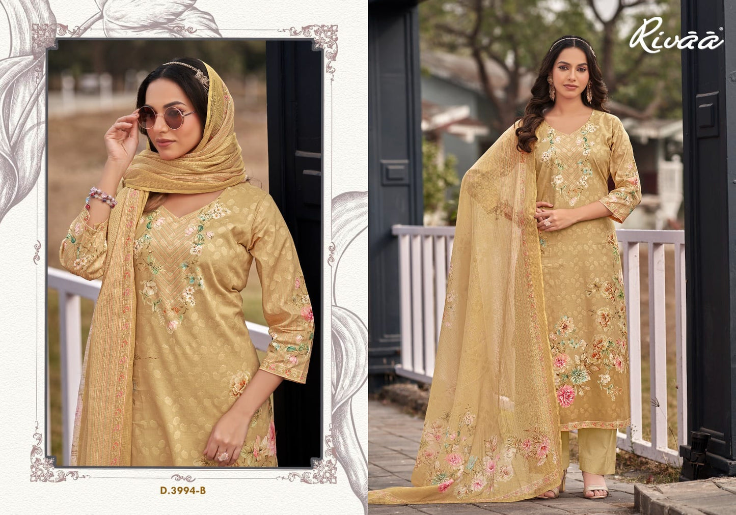 Mini Rivaa Cotton Jacquard Karachi Salwar Suits Wholesale