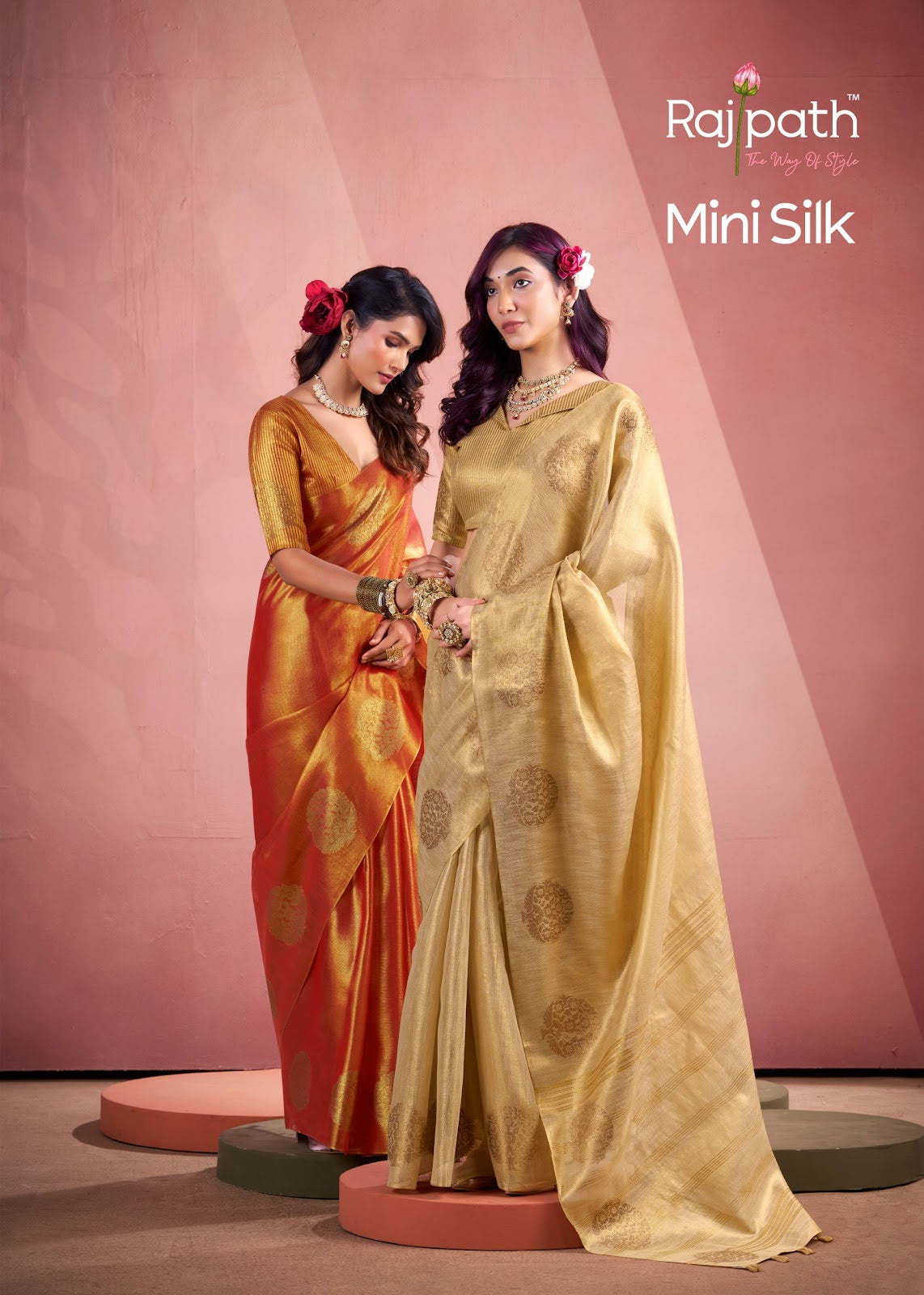 Mini Silk Rajpath Tissue Sarees Manufacturer Ahmedabad