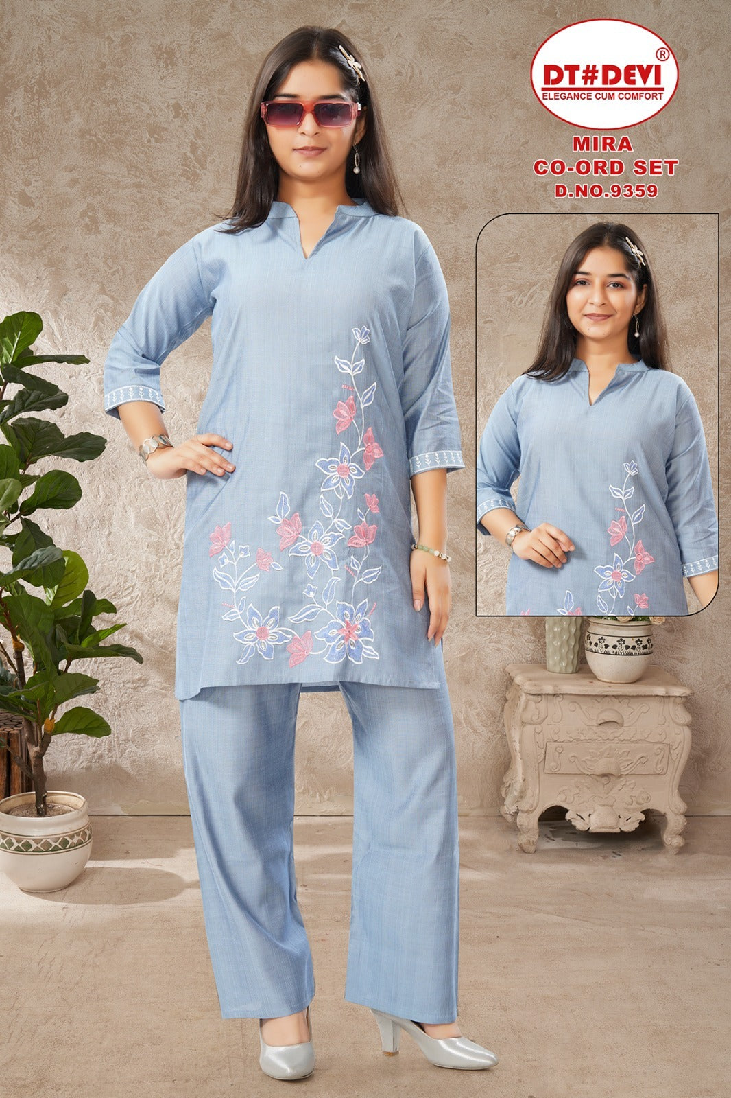 Mira Dn 9359 Dt Devi Vetican Girls Co Ord Set Exporter India