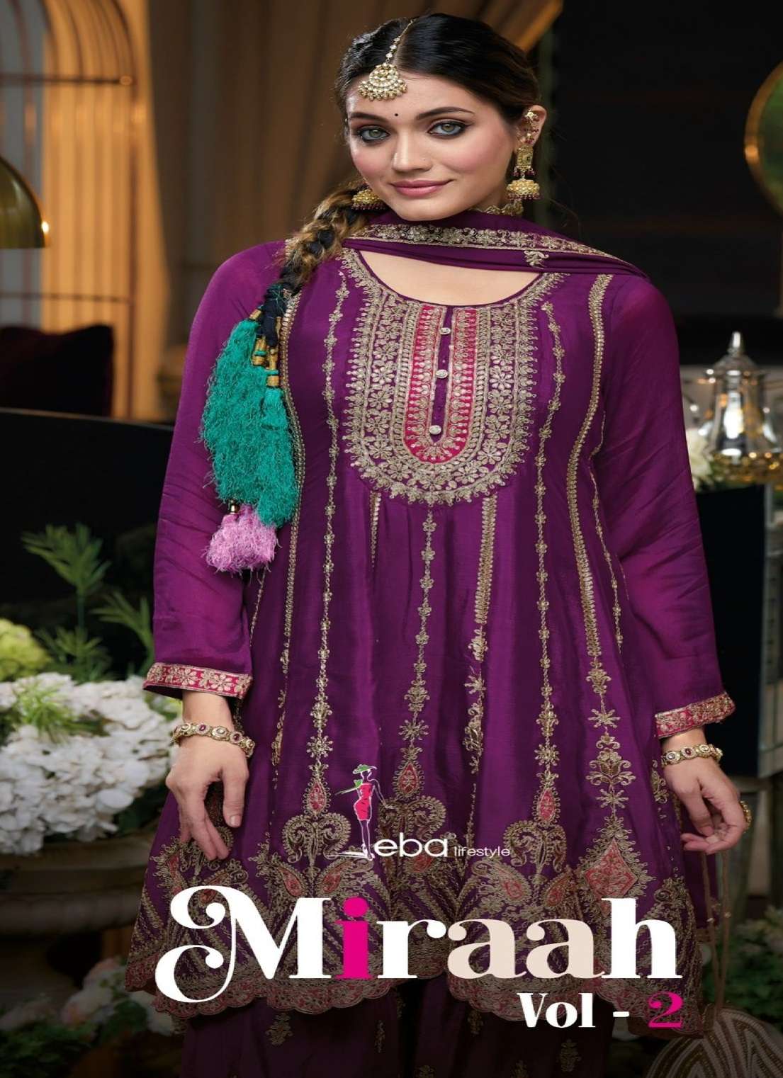 Miraah Vol 2 Eba Lifestyle Chinon Afghani Readymade Suit Exporter India