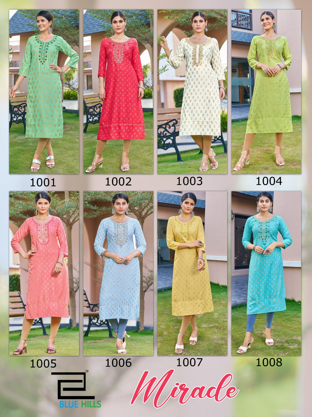 Miracle Blue Hills Rayon 14Kg Plus Size Kurtis Supplier