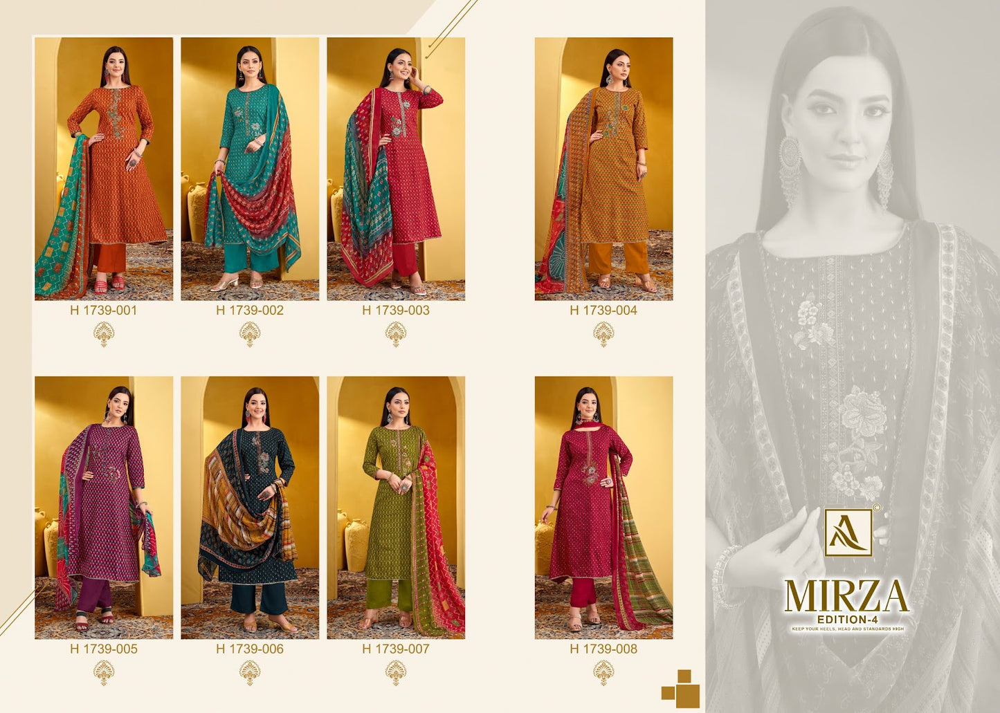 Mirza Edition 4 Alok Zam Cotton Karachi Salwar Suits Supplier