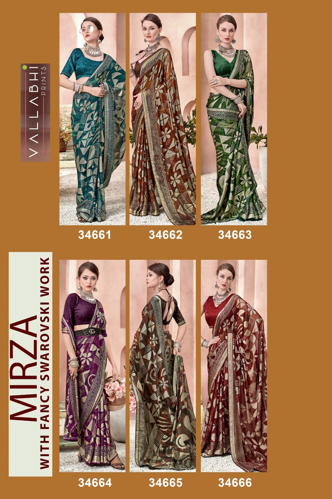 Mirza Vallabhi Prints Brasso Sarees Wholesale Price