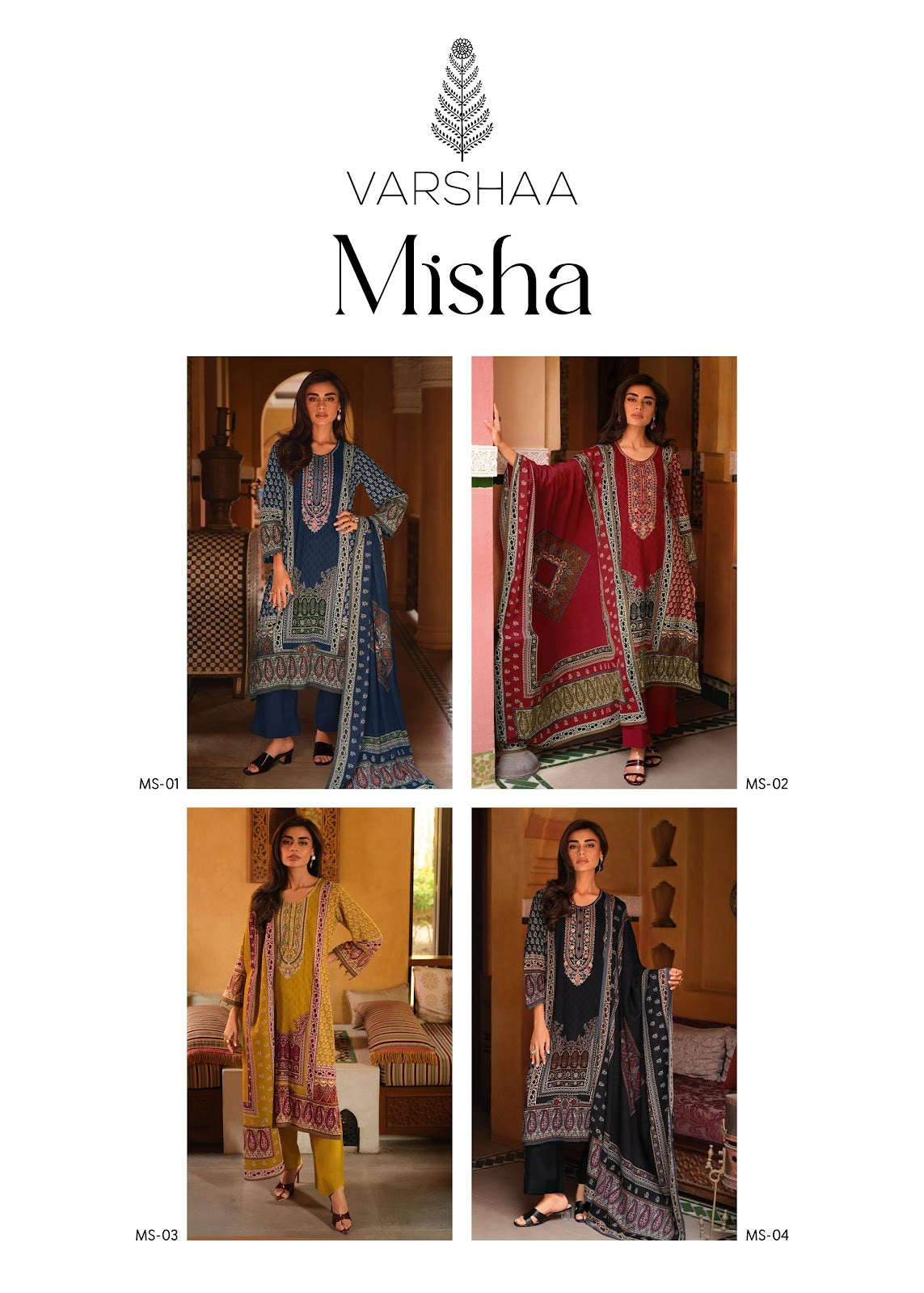 Misha Varshaa Premium Cotton Pant Style Suits Wholesaler