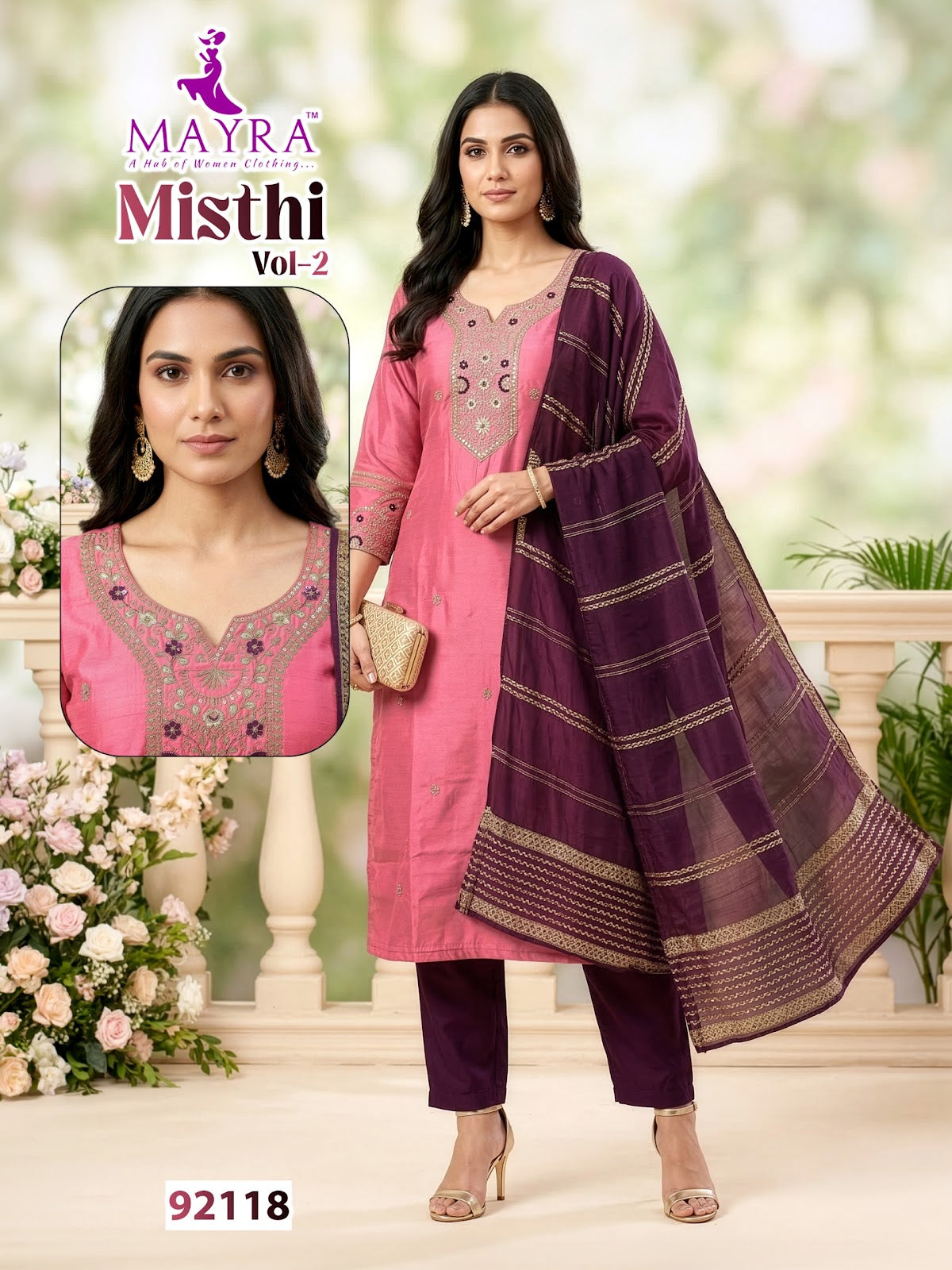 Misthi Vol 2 Mayra Roman Silk Readymade Pant Style Suits Wholesale Price