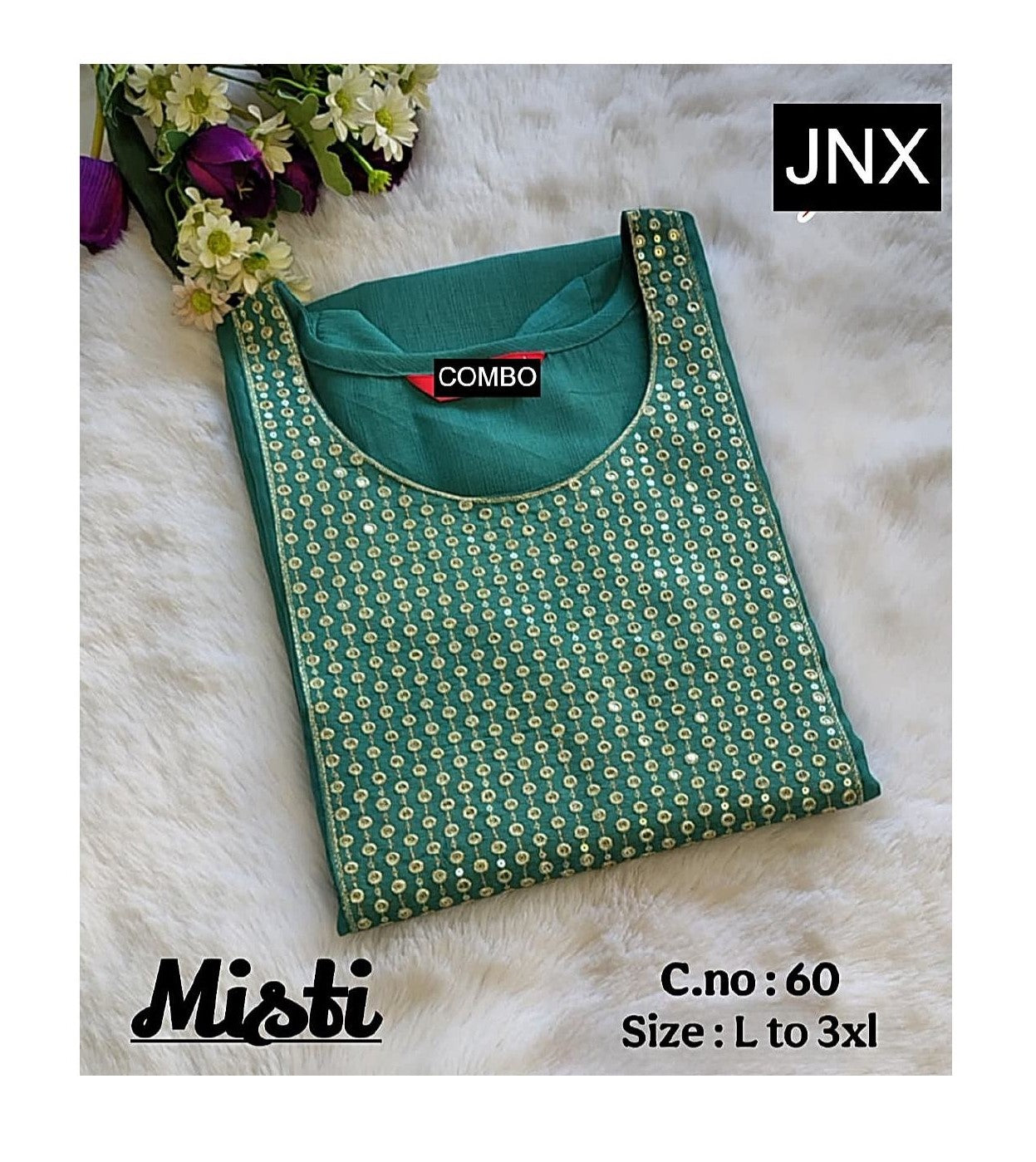 Misti 2412 Jnx Vertican Straight Cut Kurtis Wholesale