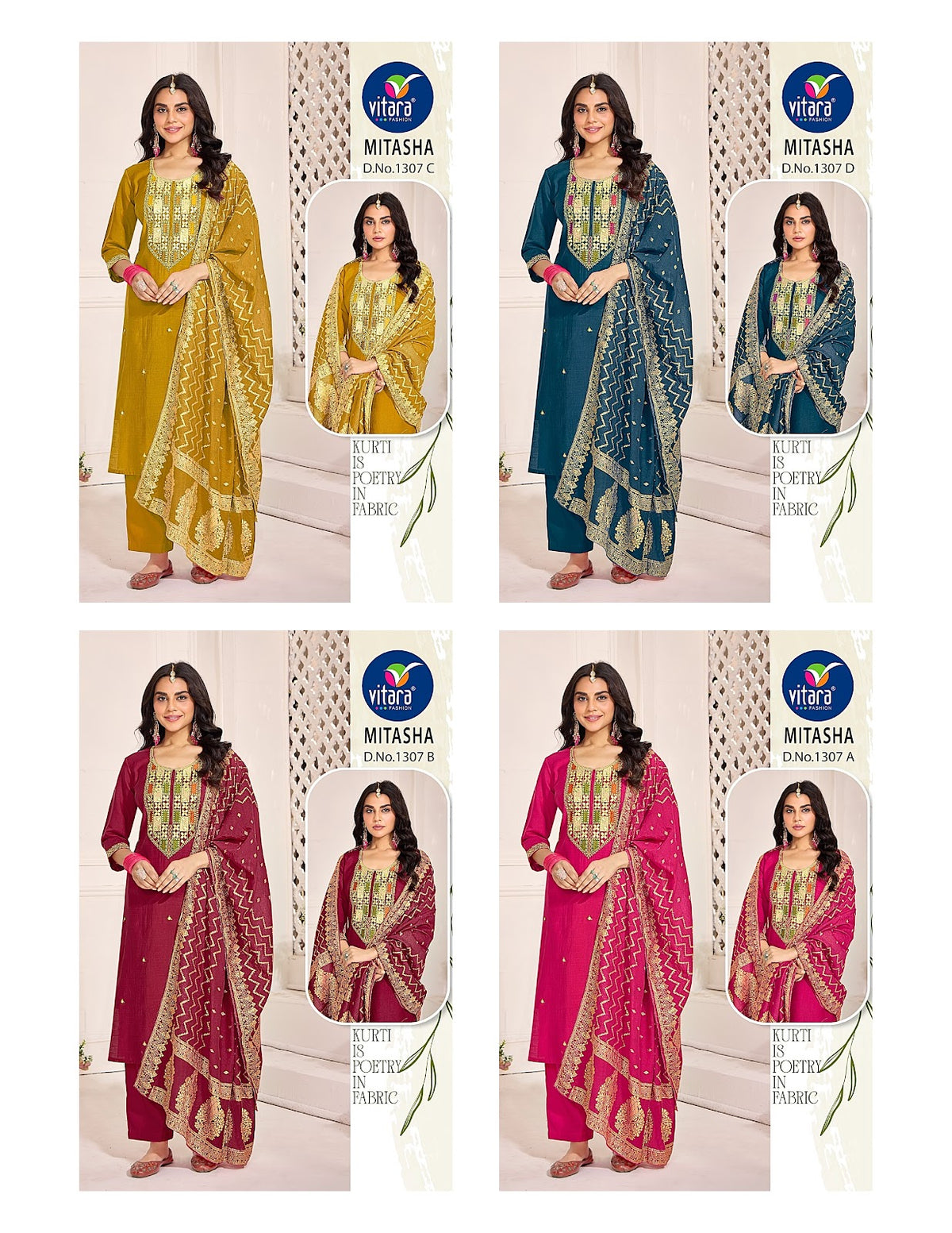 Mitasha Vitara Silk Readymade Pant Style Suits Manufacturer India