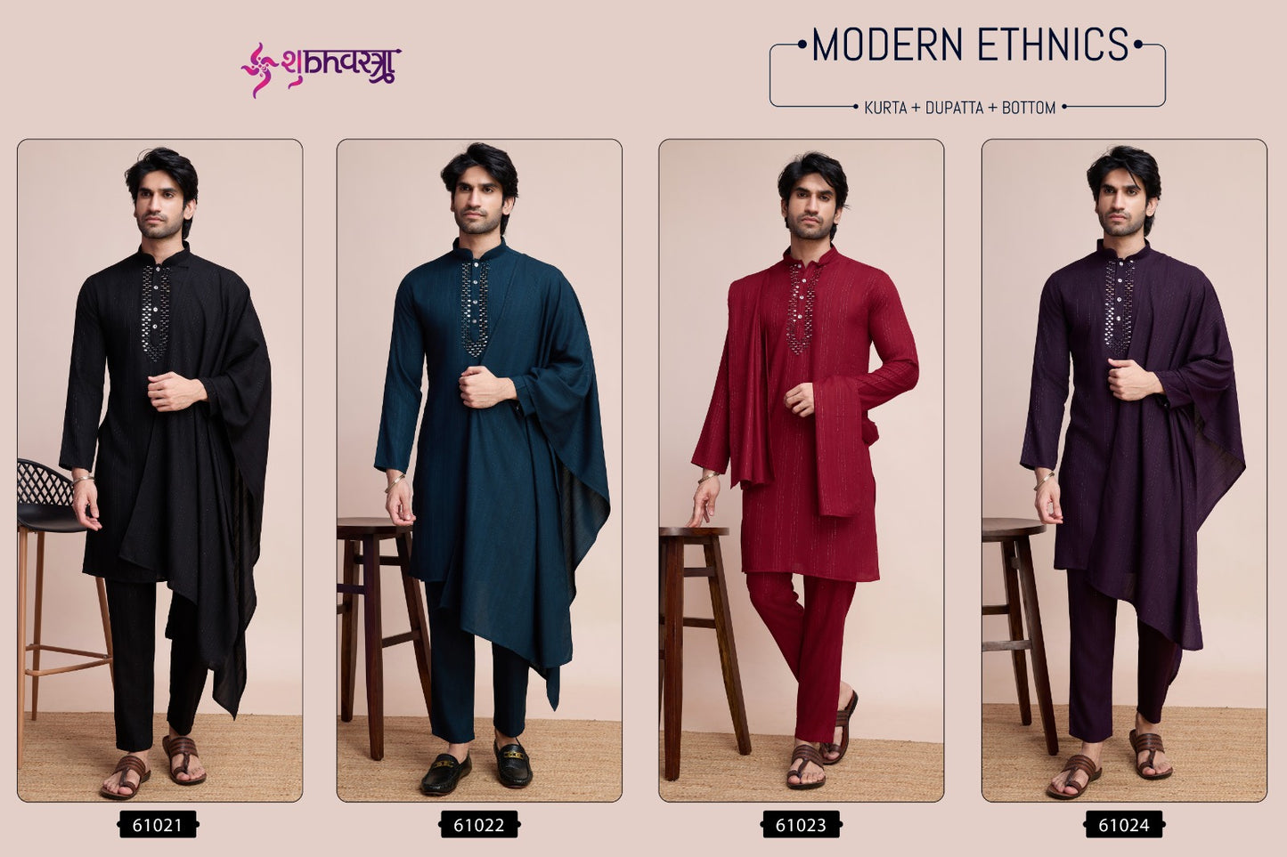 Modern Ethnics With Dupatta Shubhvastra Viscose Mens Kurta Pajama Supplier Gujarat