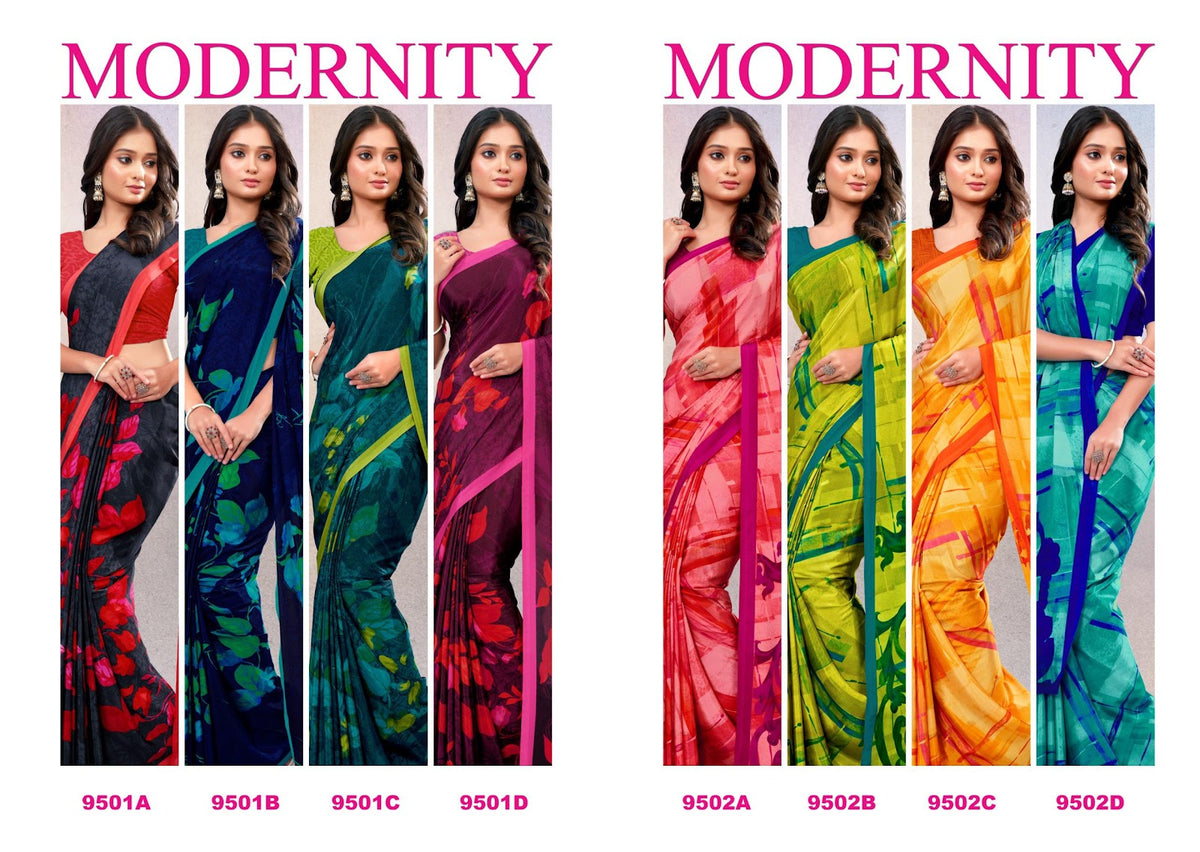 Modernity Sushma Crape Sarees Supplier