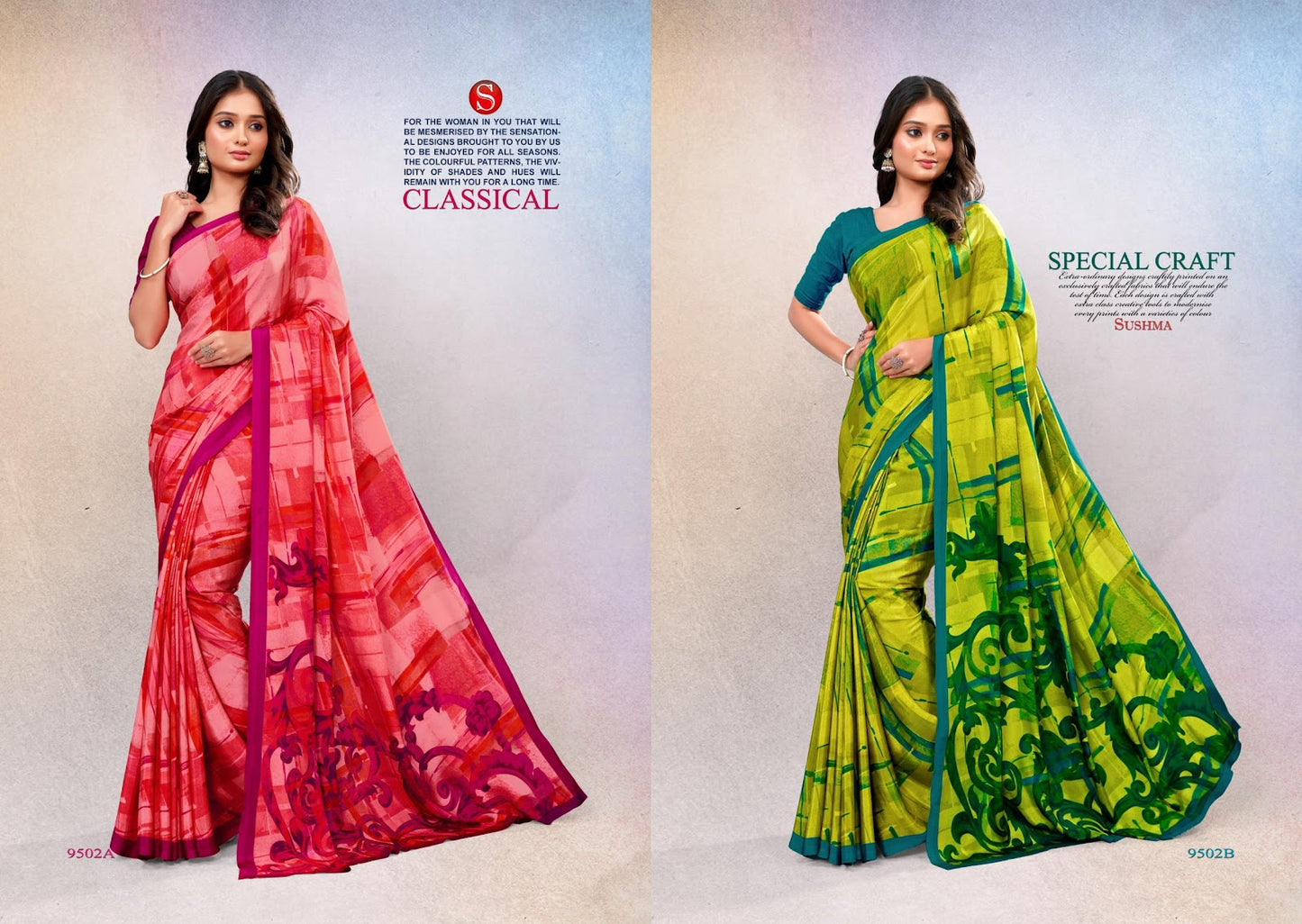 Modernity Sushma Crape Sarees Supplier