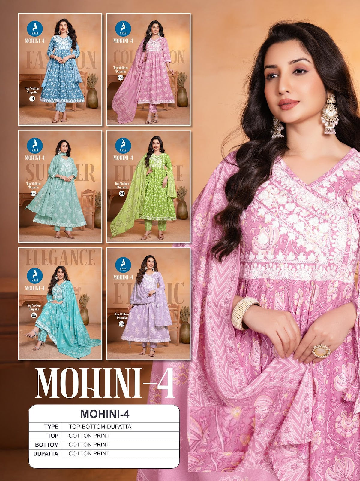 Mohini 4 Anarkali Kaya Readymade Cotton Pant Suits Exporter Ahmedabad