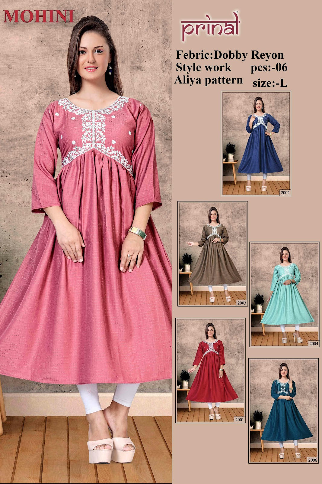 Mohini Prinal Reyon Anarkali Kurtis