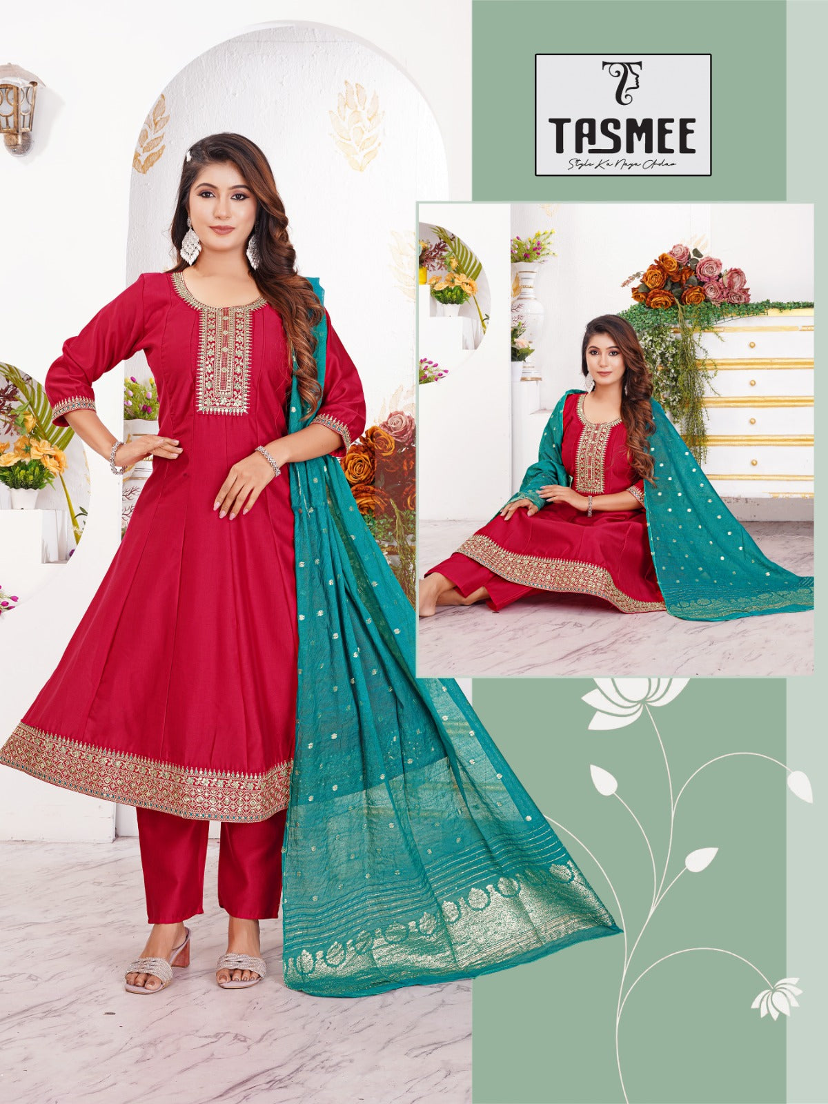 Mohini Vol 4 Tasmee Gadwal Readymade Anarkali Suits Manufacturer Ahmedabad