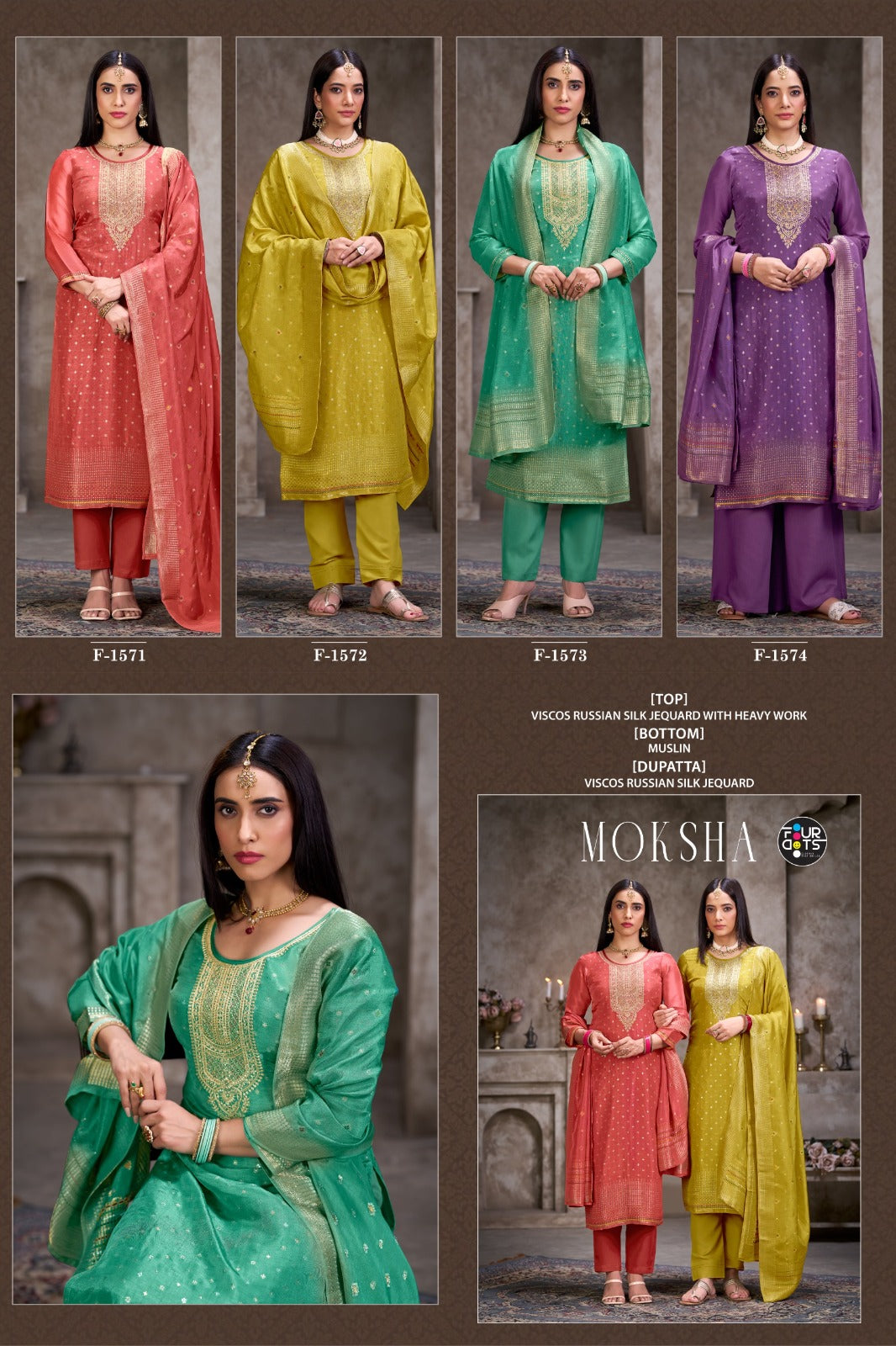 Moksha Four Dots Russian Silk Pant Style Suits Wholesaler
