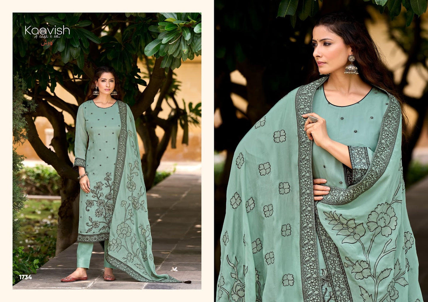 Moksha Kaavish Pure Organza Pant Style Suits Wholesale Price