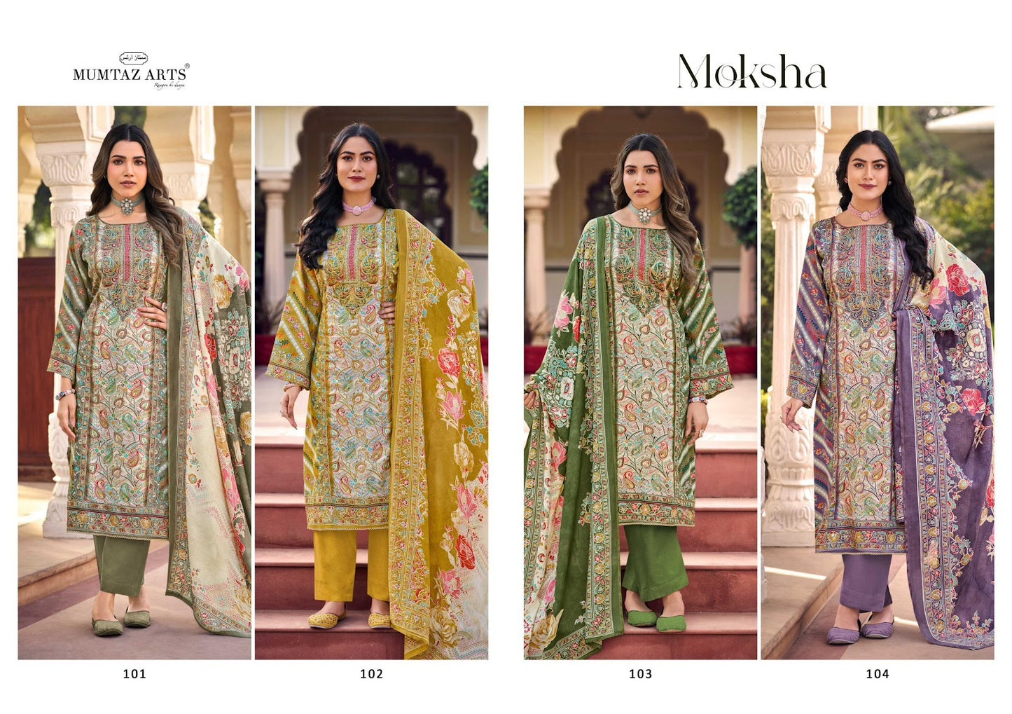 Moksha Mumtaz Arts Jam Satin Karachi Salwar Suits Wholesale Price