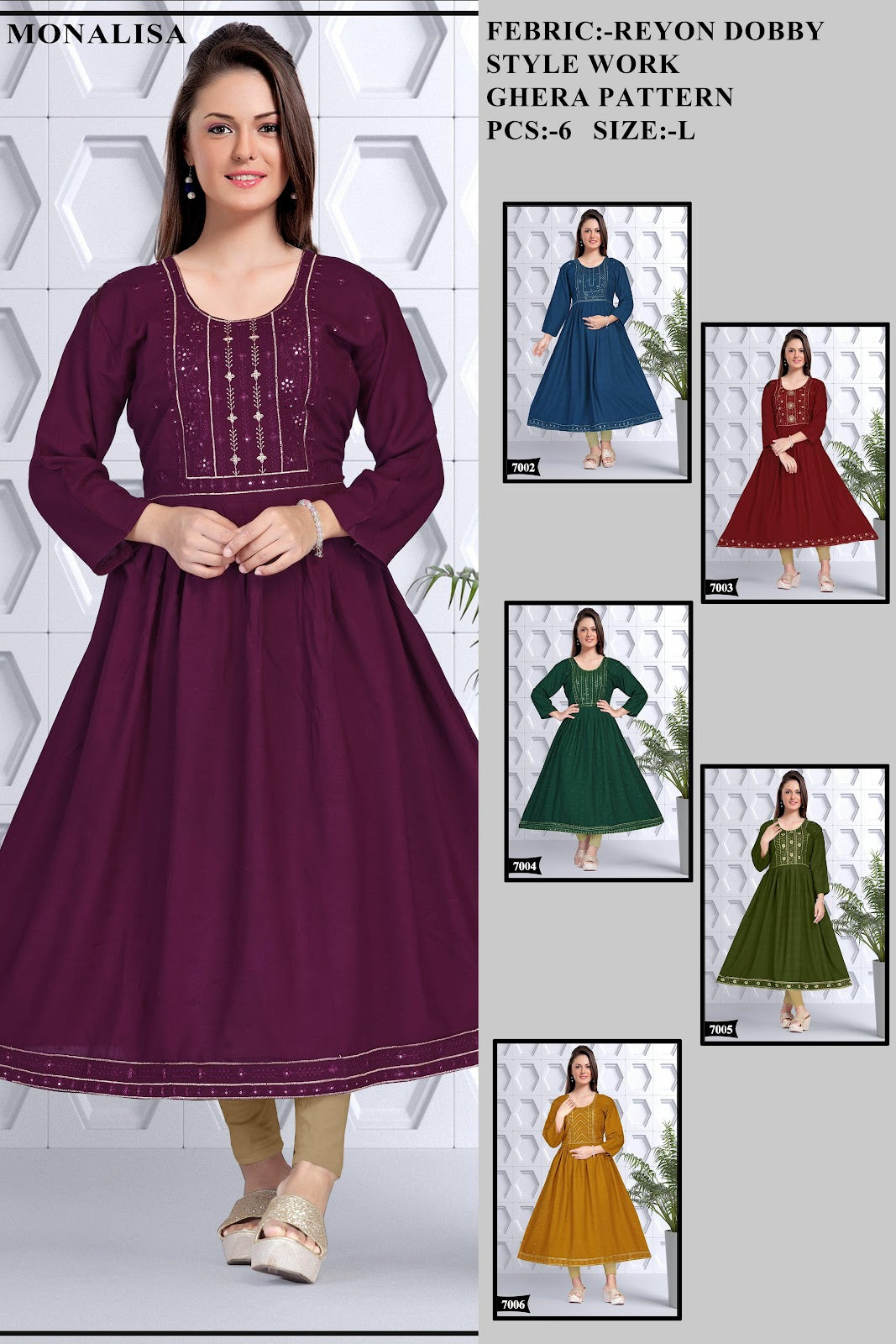 Monalisa Prinal Dobby Anarkali Kurtis Wholesaler India