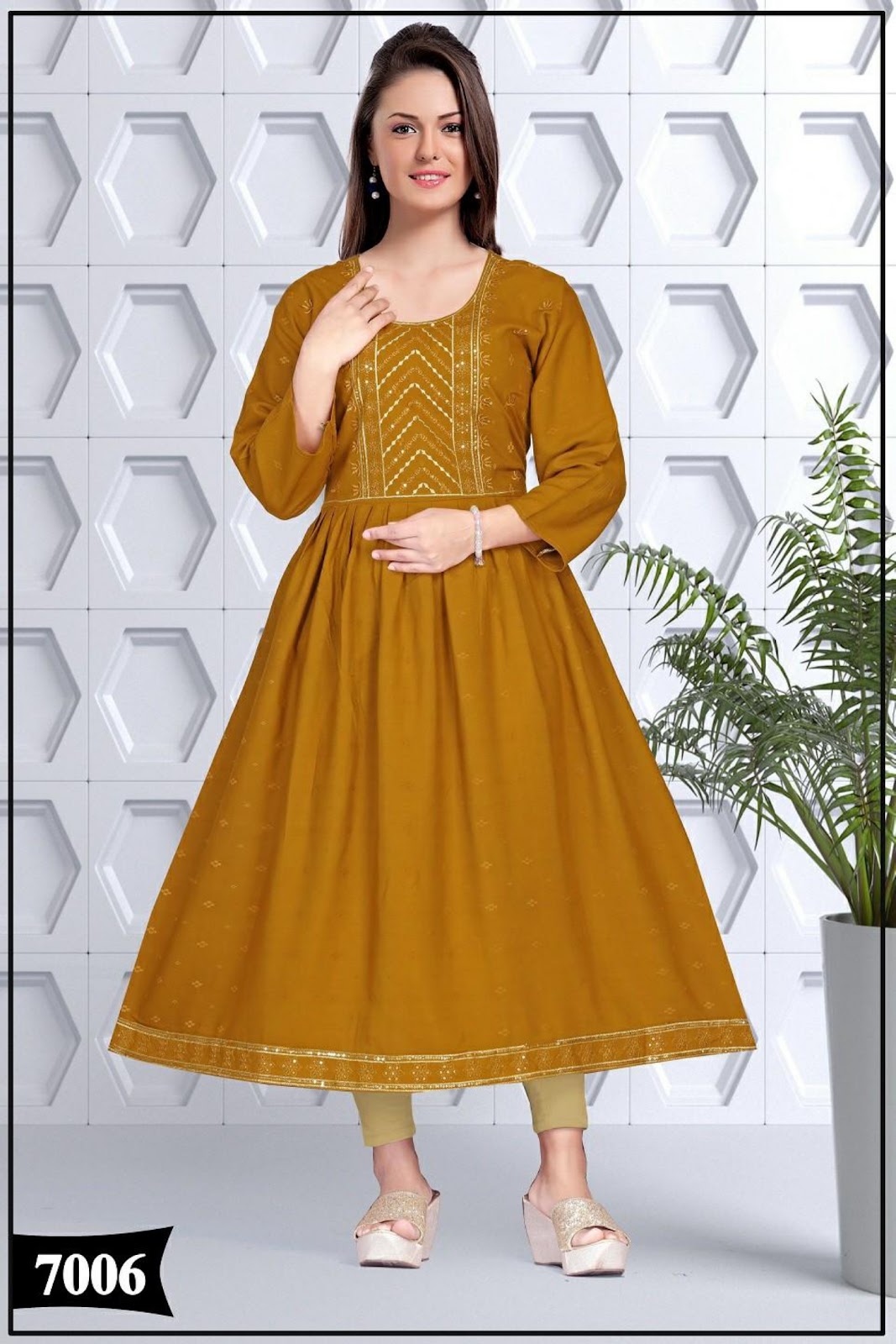 Monalisa Prinal Dobby Anarkali Kurtis Wholesaler India