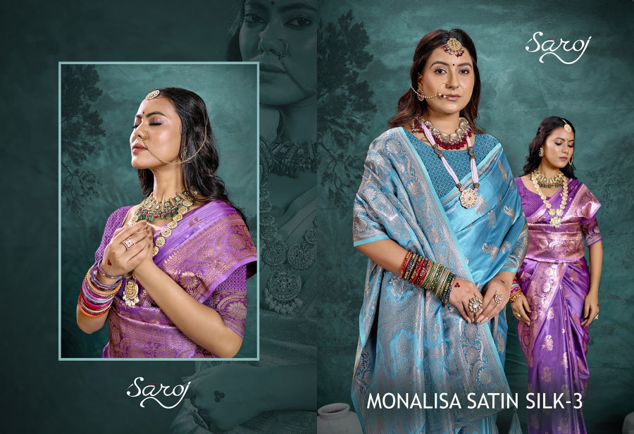 Monalisa Satin Silk Vol 3 Saroj Sarees Wholesale Price