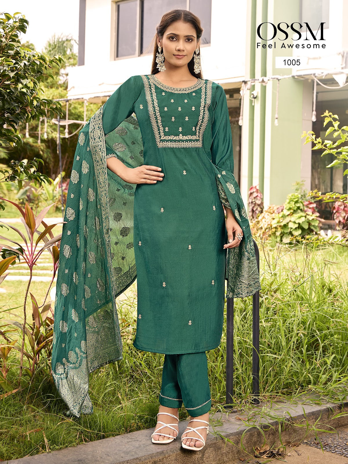 Monalisa Vol 5 Ossm Roman Silk Readymade Pant Style Suits Supplier