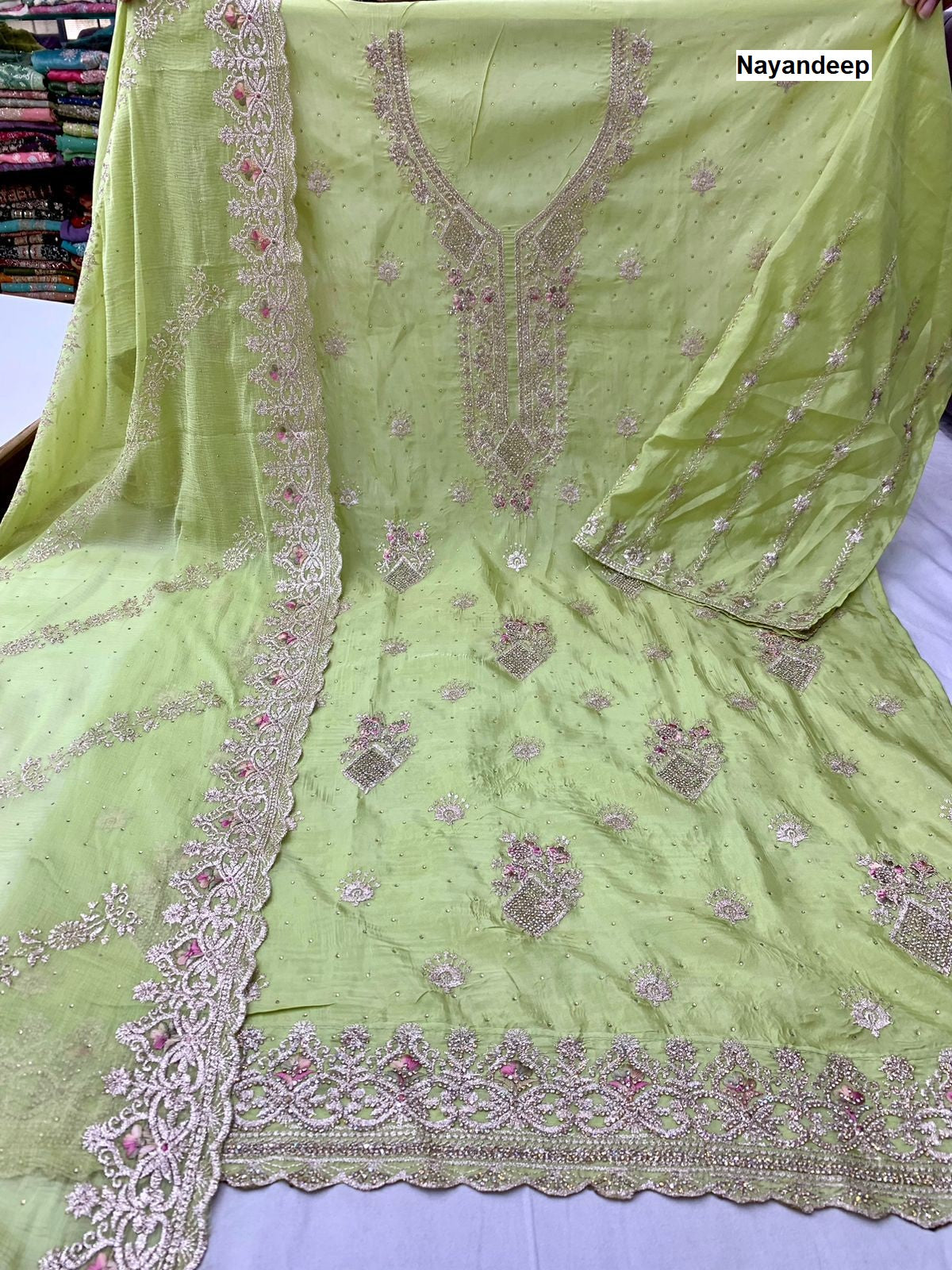 Monopoly Nayandeep Organza Salwar Suits Wholesaler