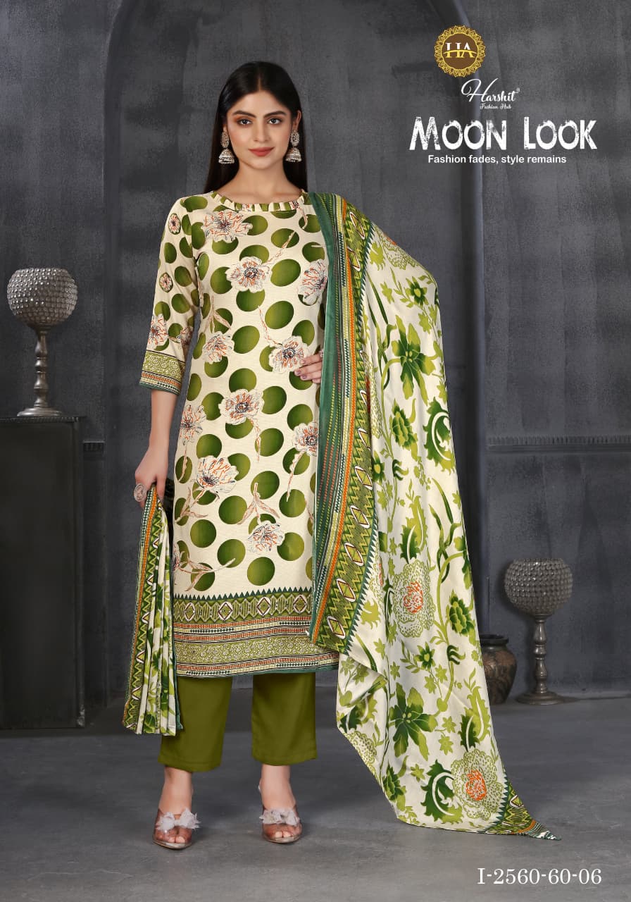 Moon Look Harshit Fashion Viscose Reyon Pant Style Suits Wholesaler India