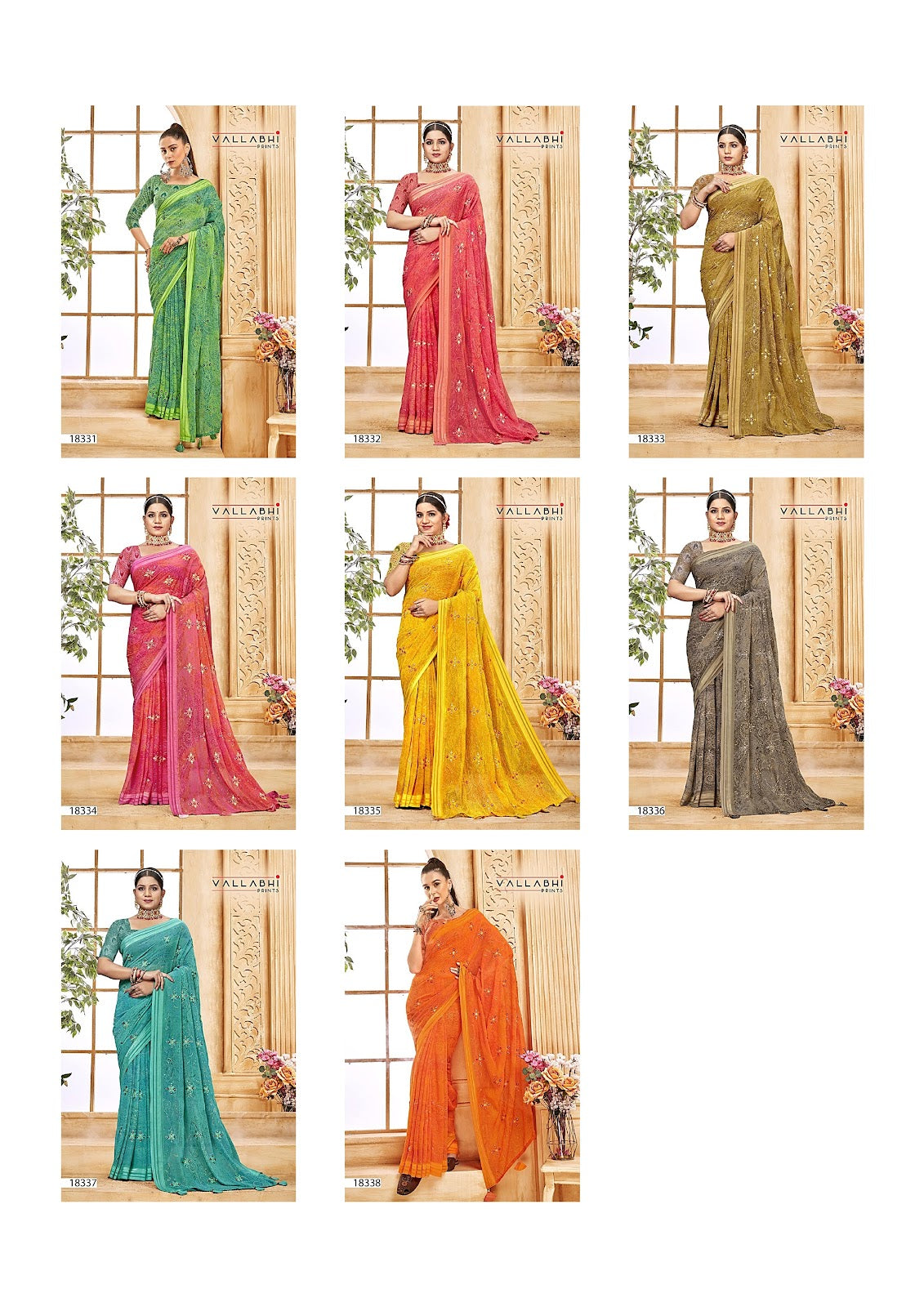 Morisha Vol 2 Vallabhi Prints Georgette Sarees Wholesaler Ahmedabad
