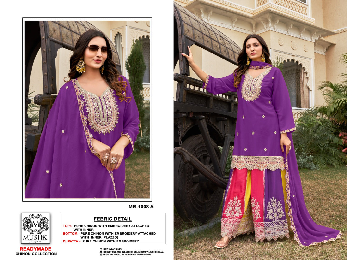 Mr 1008 Mushk Chinon Pakistani Readymade Suits Supplier Gujarat