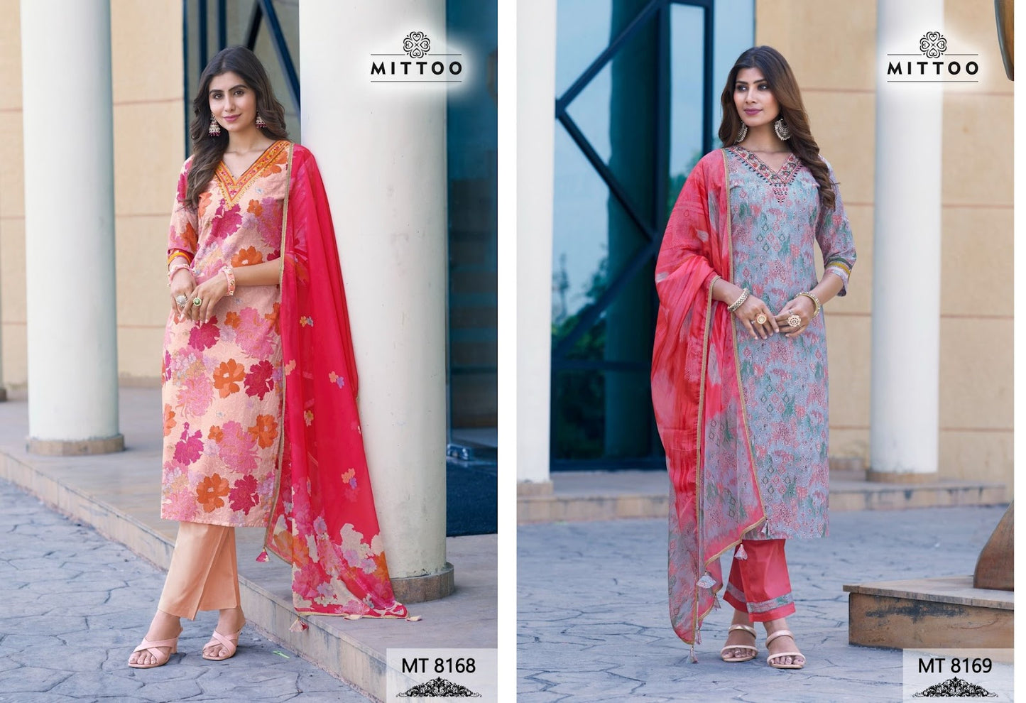 Mt 8168-8169 Mittoo Cotton Readymade Pant Style Suits Exporter